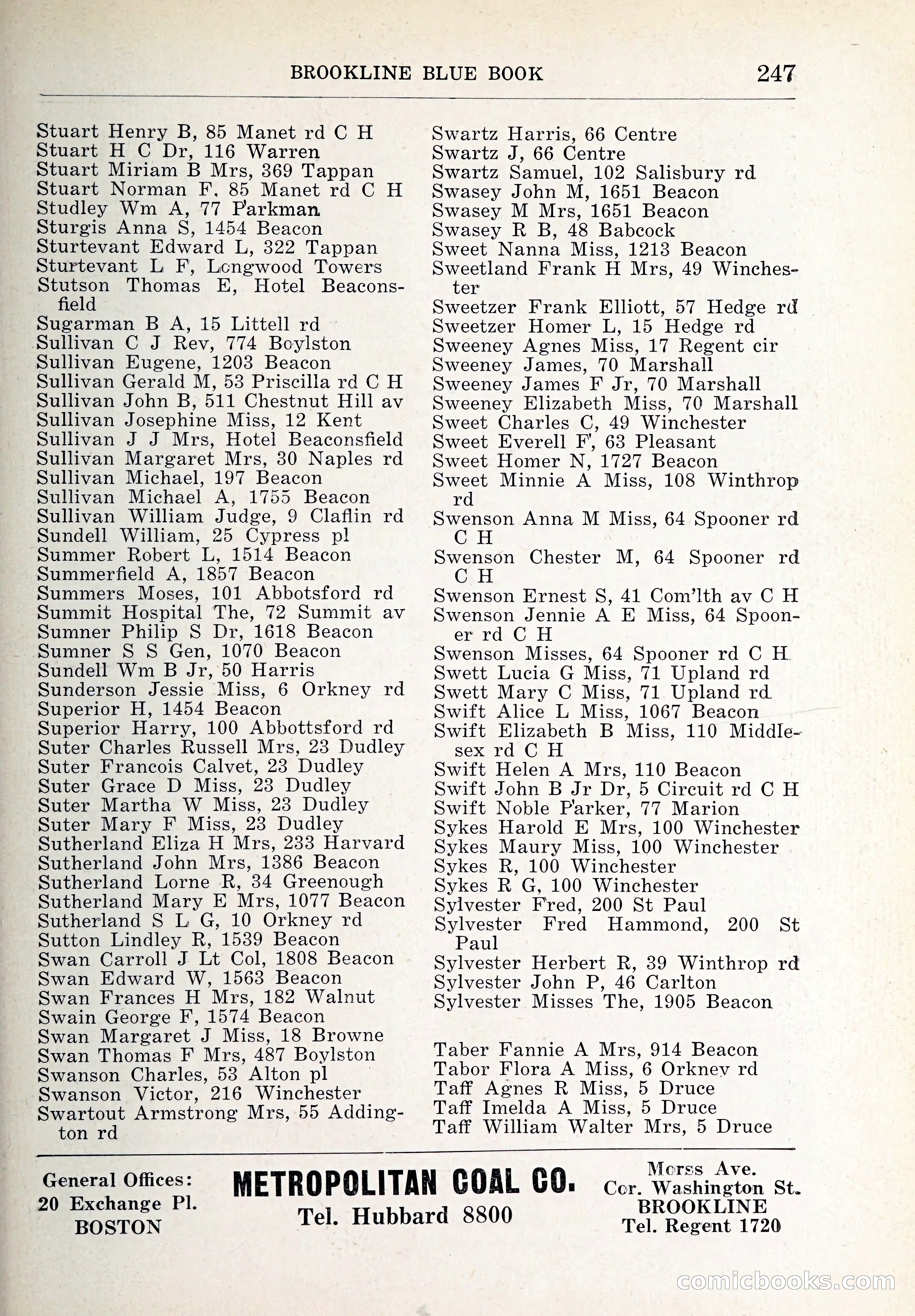Blue Book of Brookline and Longwood — page 282 of 347