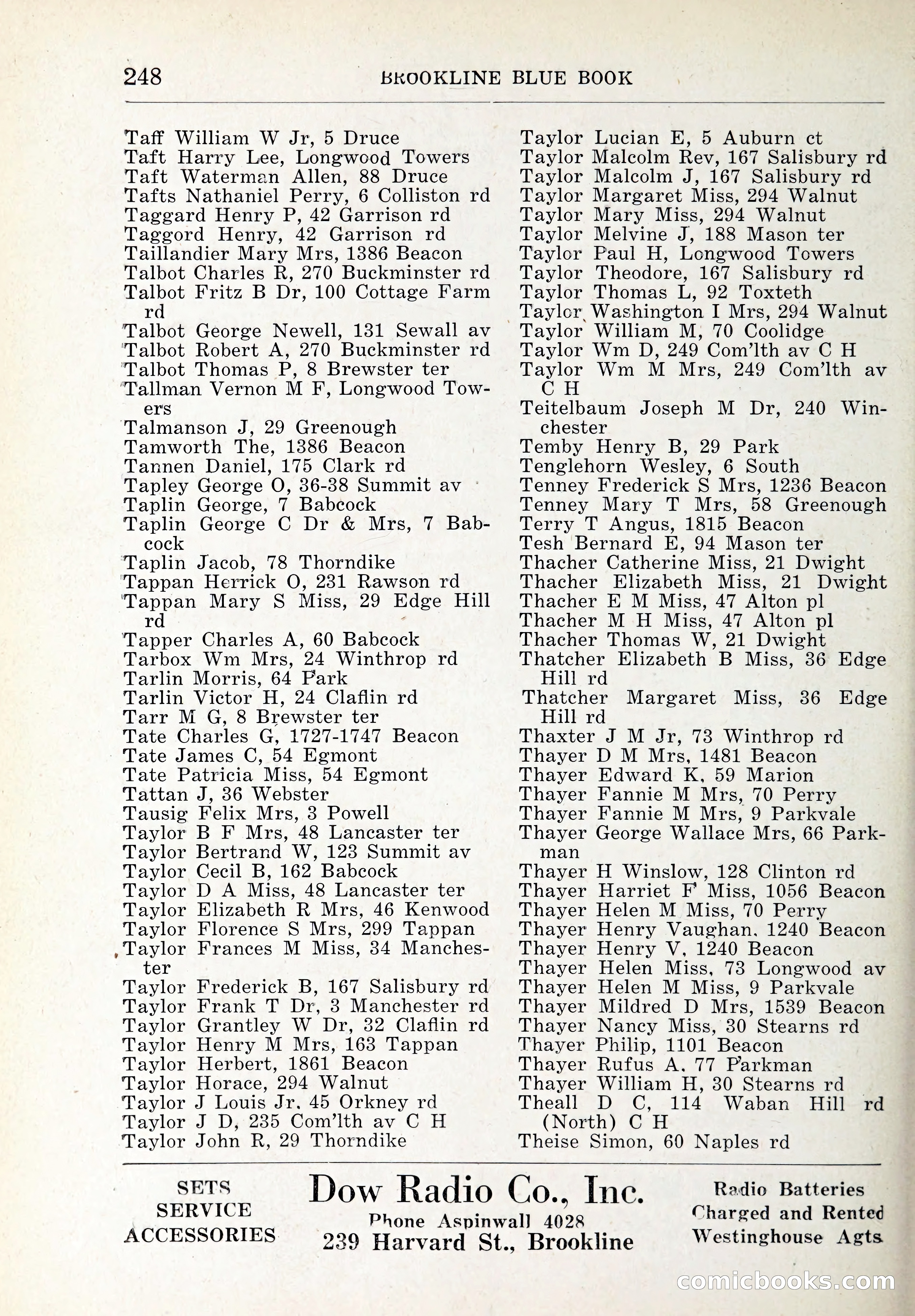 Blue Book of Brookline and Longwood — page 283 of 347