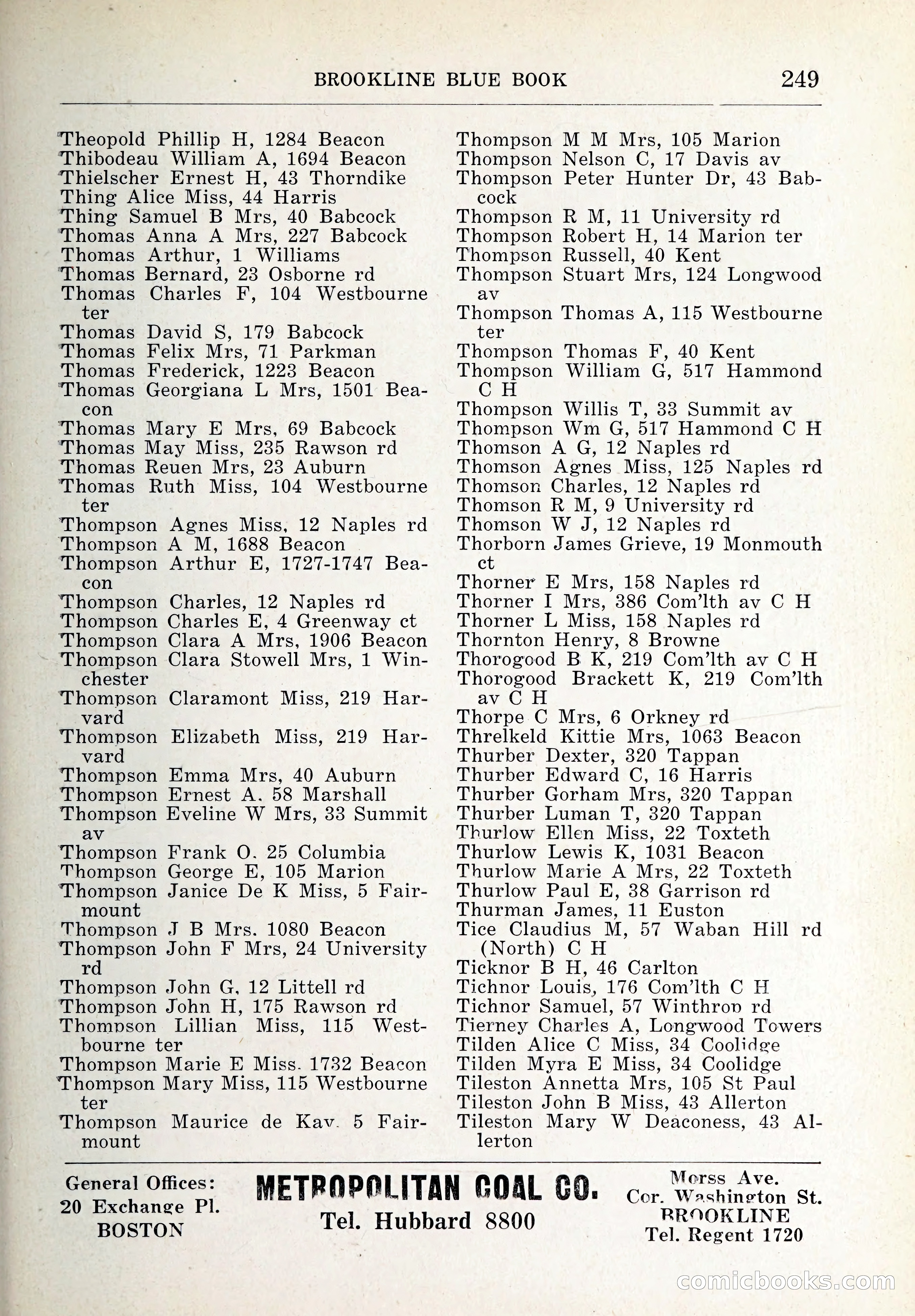 Blue Book of Brookline and Longwood — page 284 of 347