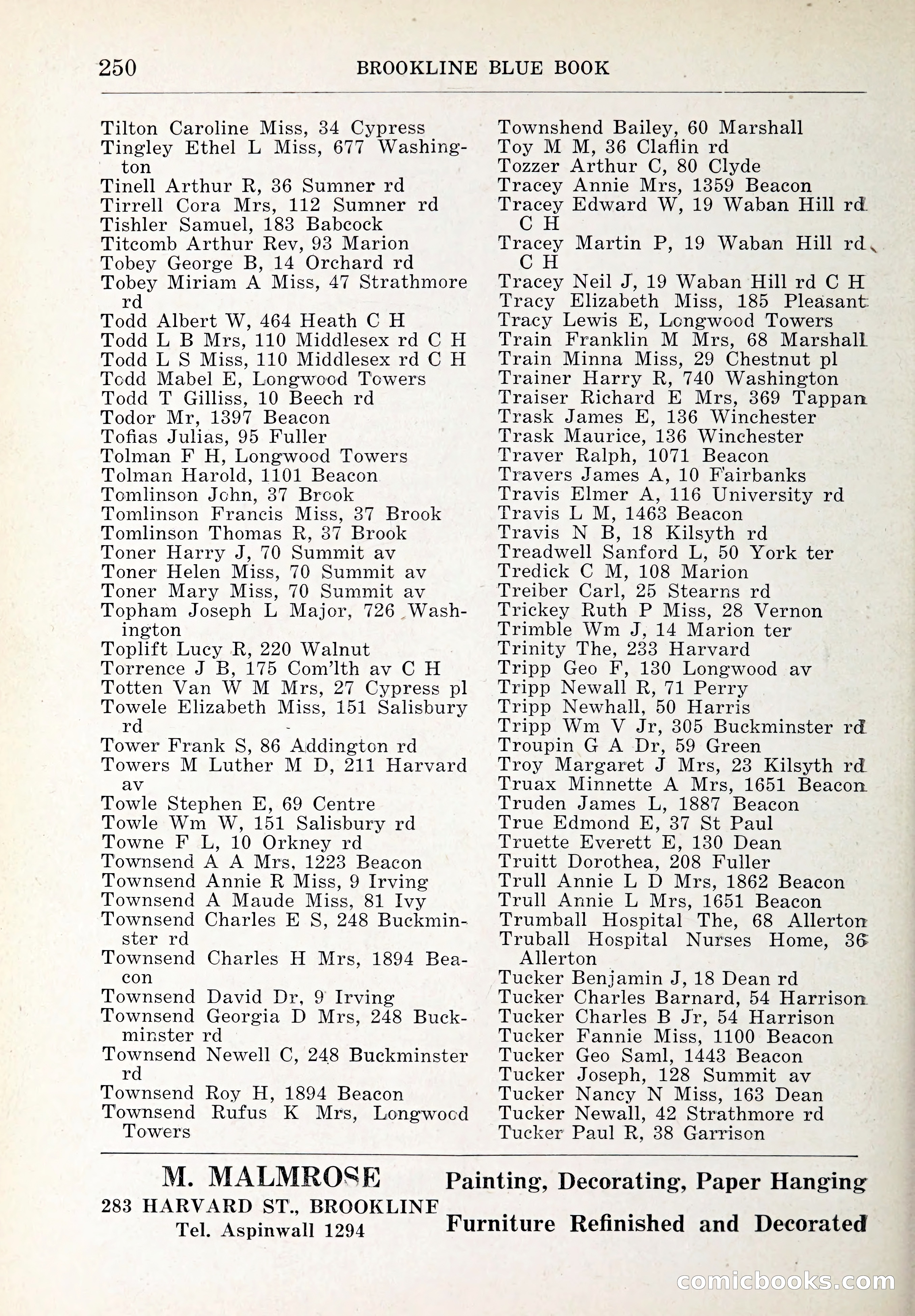 Blue Book of Brookline and Longwood — page 285 of 347