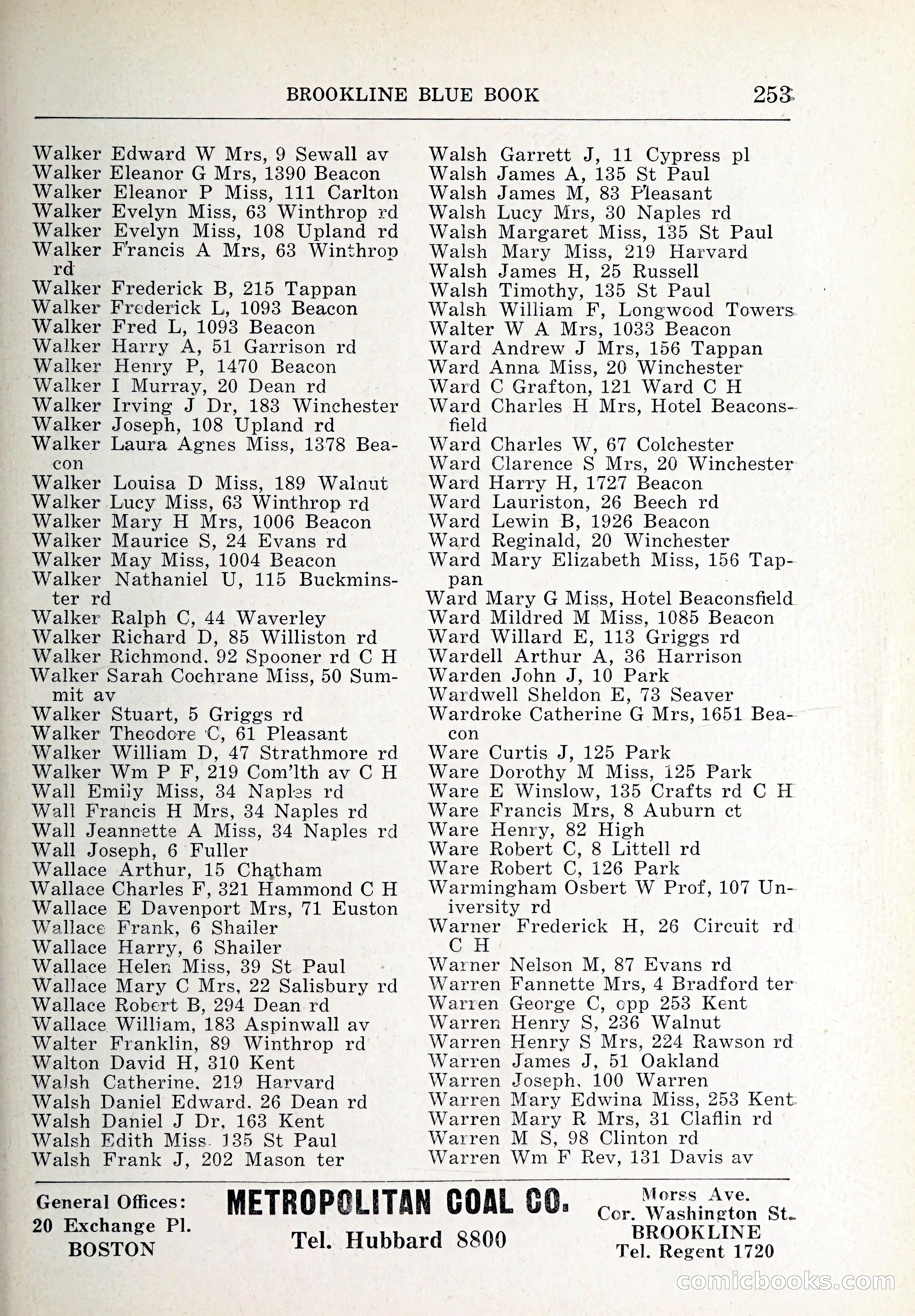 Blue Book of Brookline and Longwood — page 288 of 347
