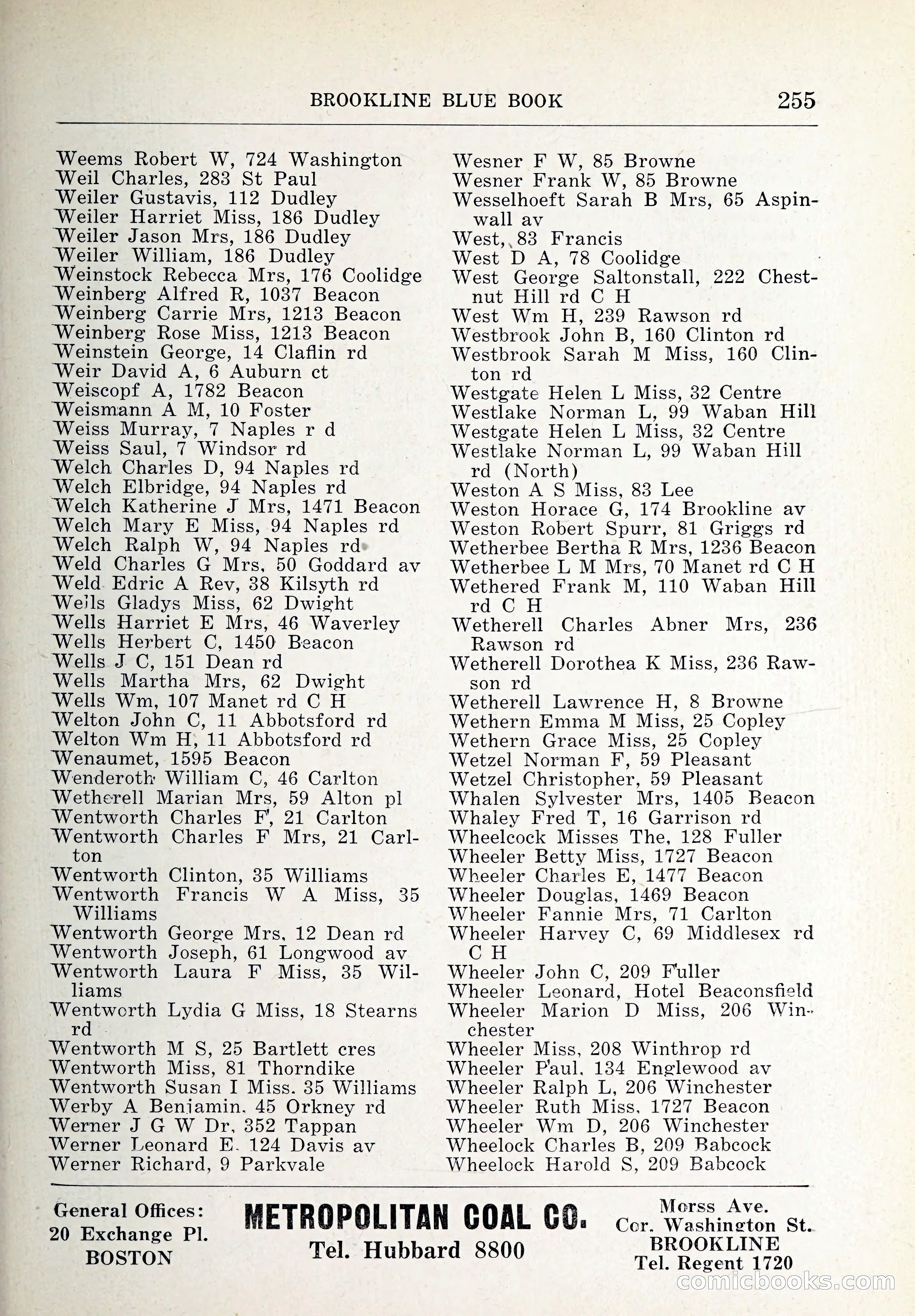 Blue Book of Brookline and Longwood — page 290 of 347