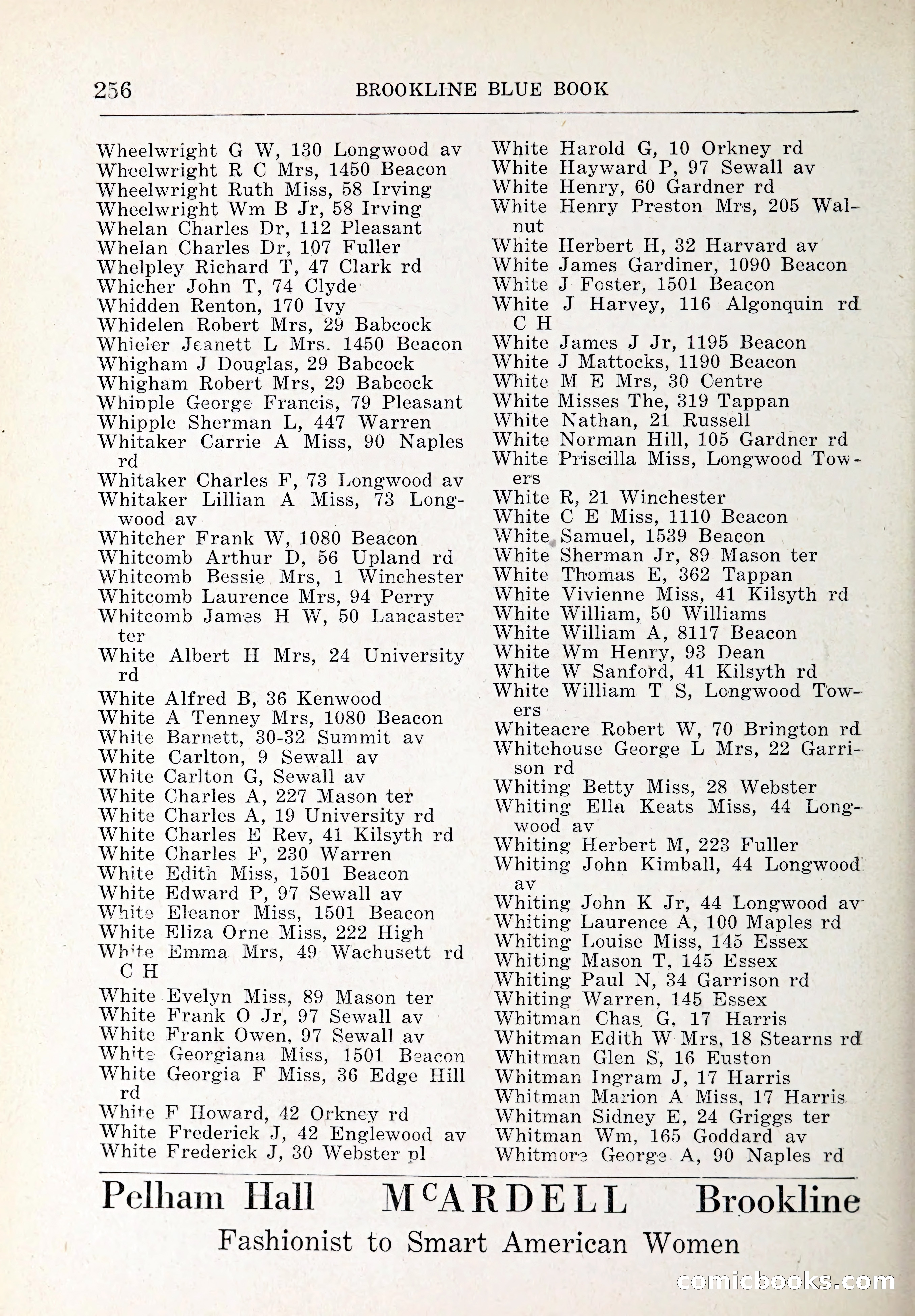 Blue Book of Brookline and Longwood — page 291 of 347