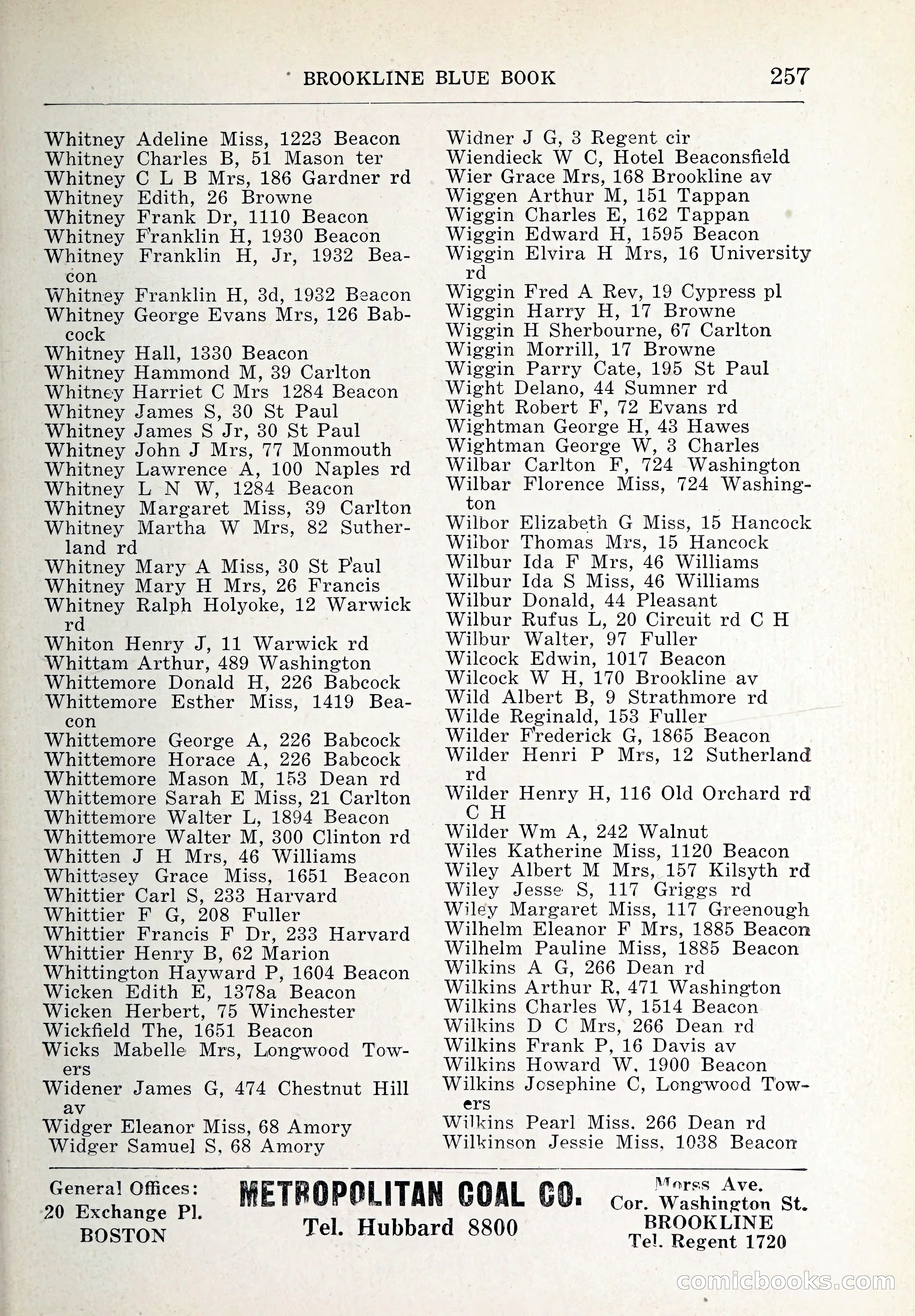 Blue Book of Brookline and Longwood — page 292 of 347