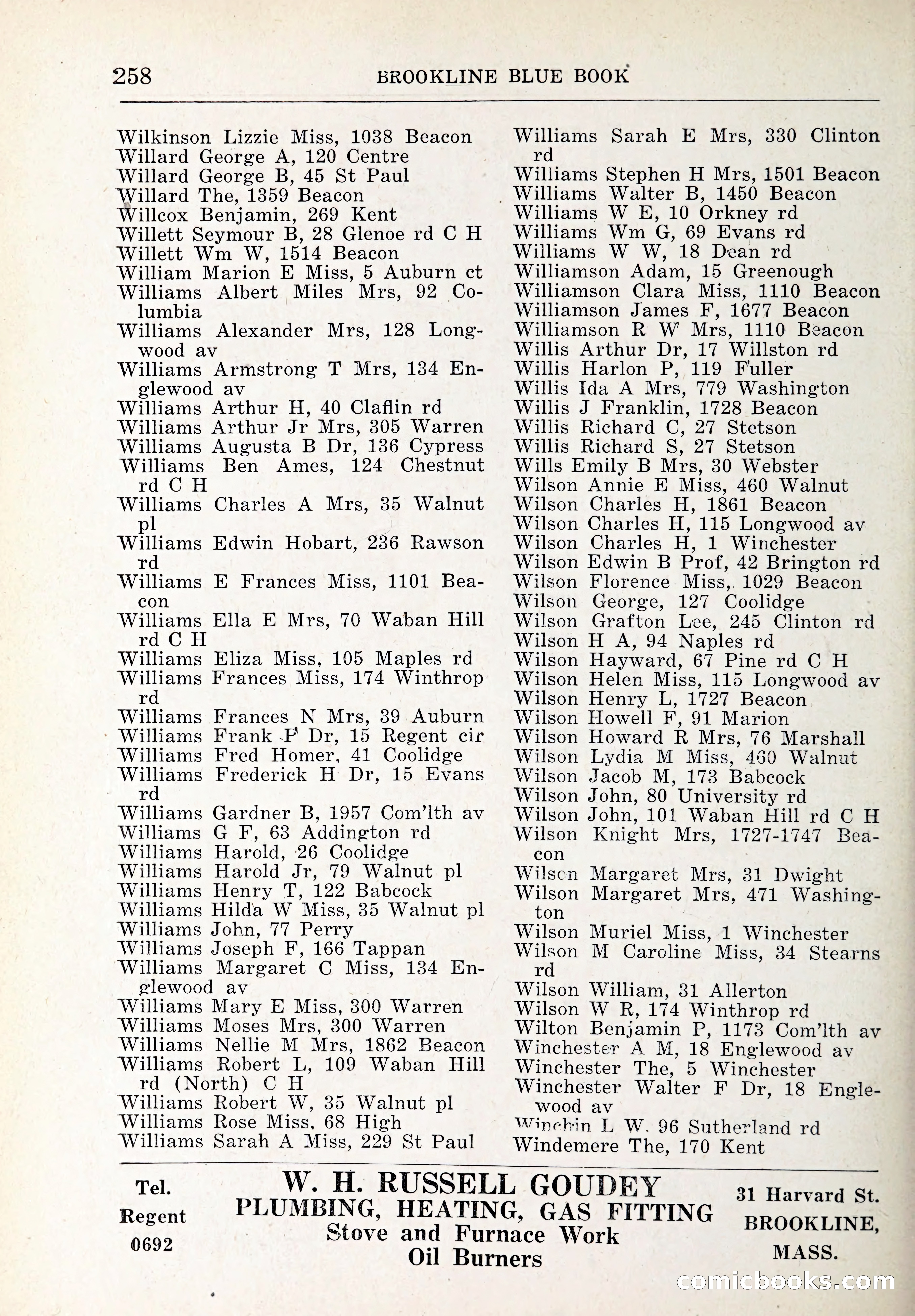 Blue Book of Brookline and Longwood — page 293 of 347