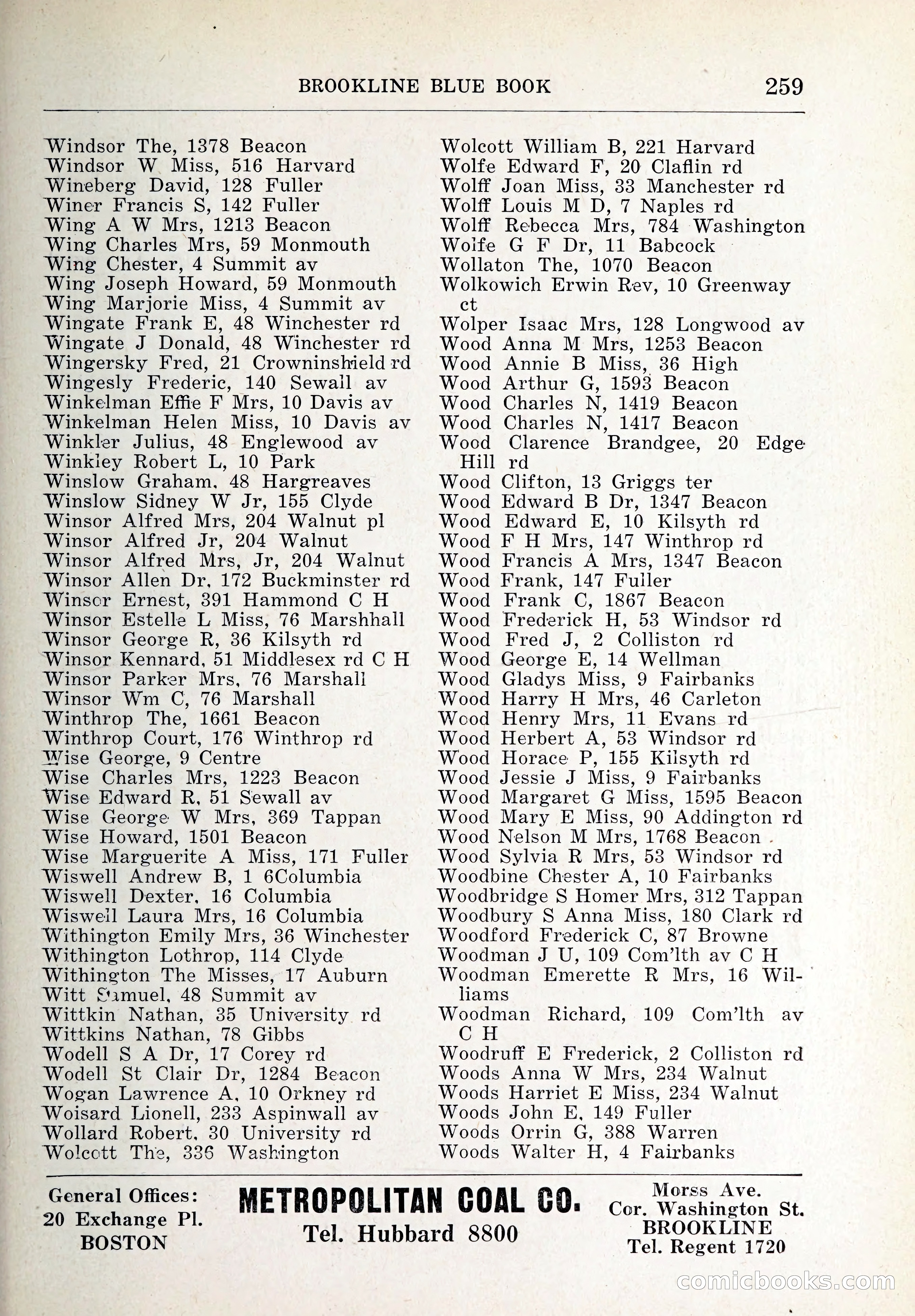 Blue Book of Brookline and Longwood — page 294 of 347