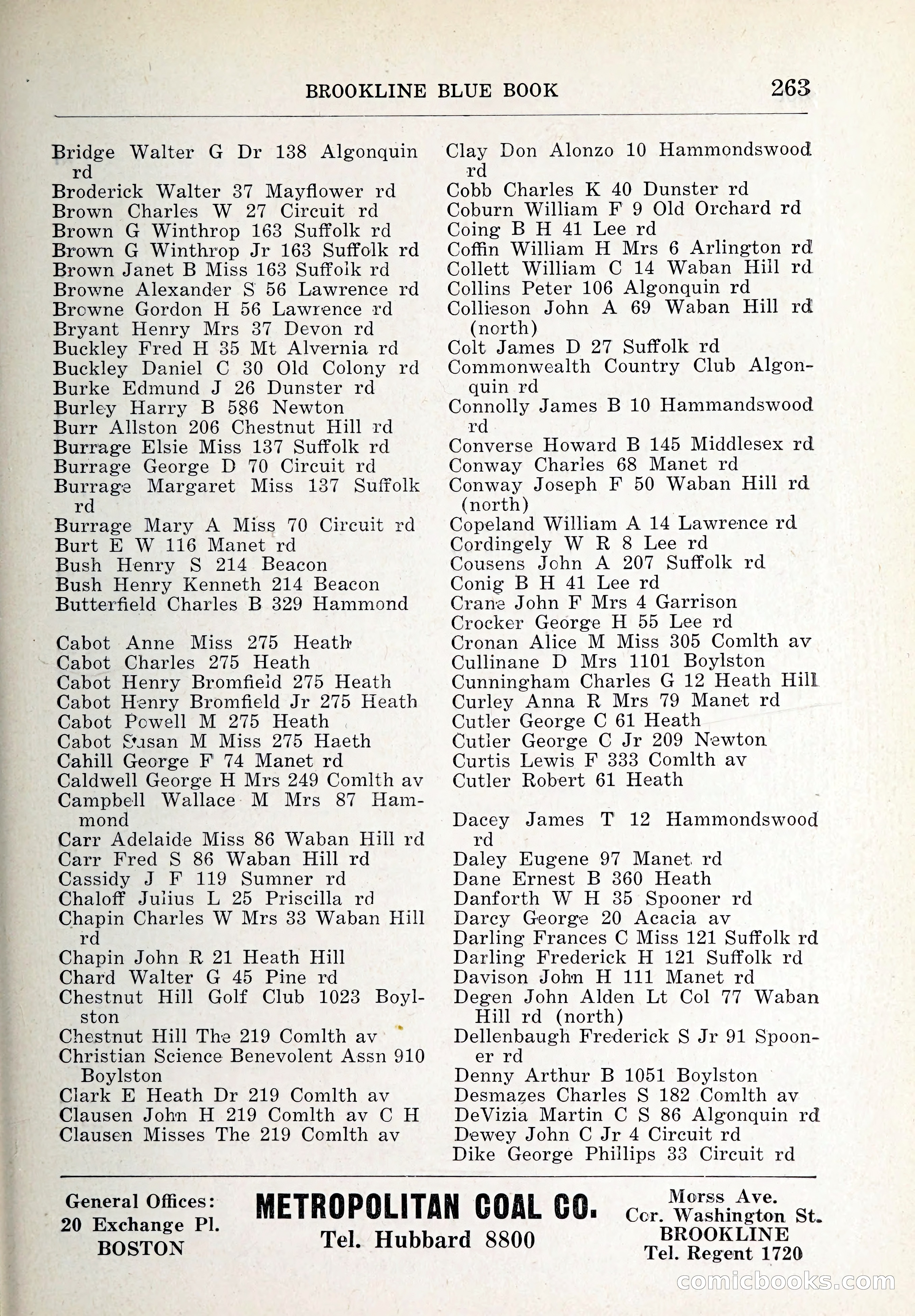 Blue Book of Brookline and Longwood — page 298 of 347