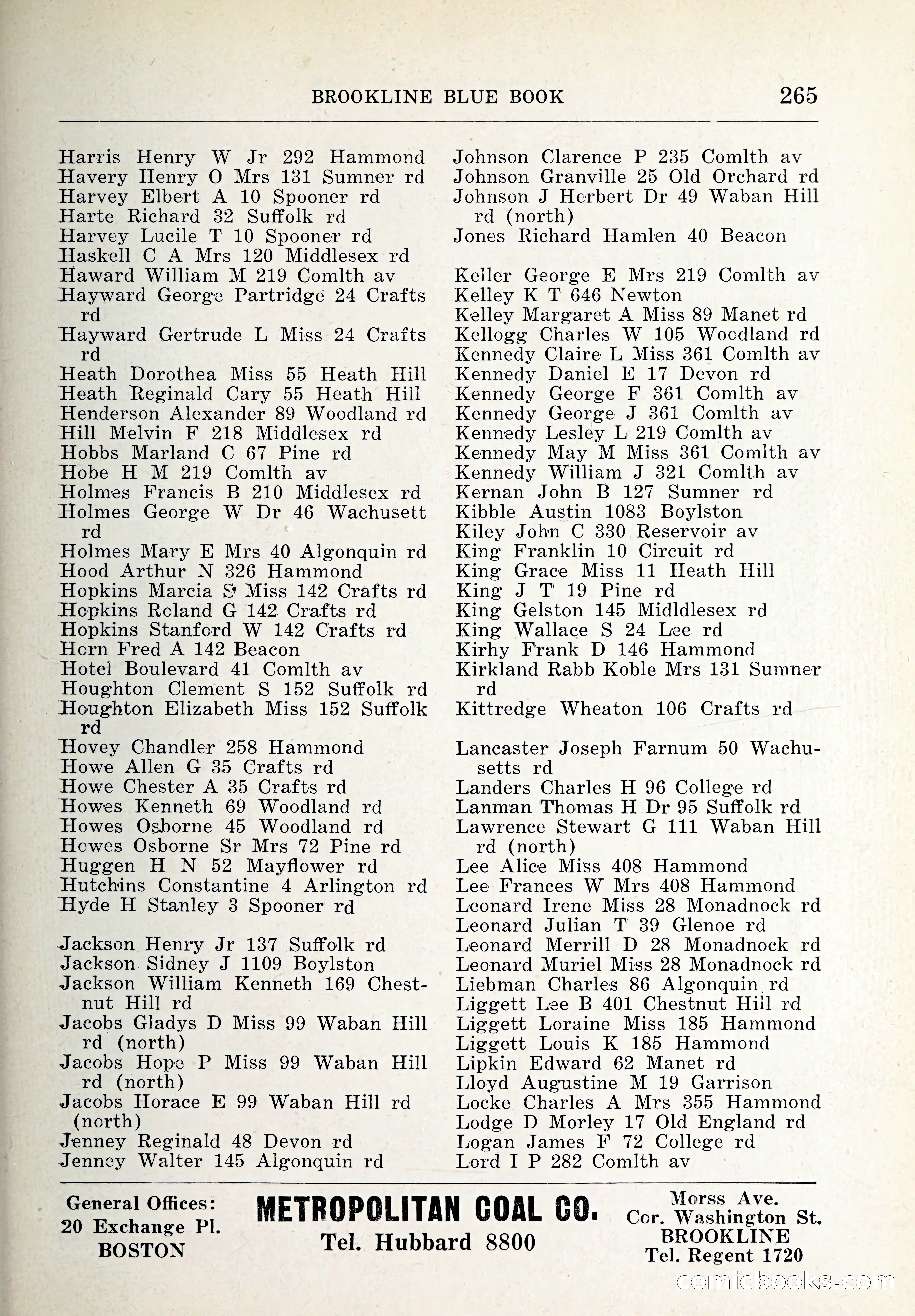 Blue Book of Brookline and Longwood — page 300 of 347