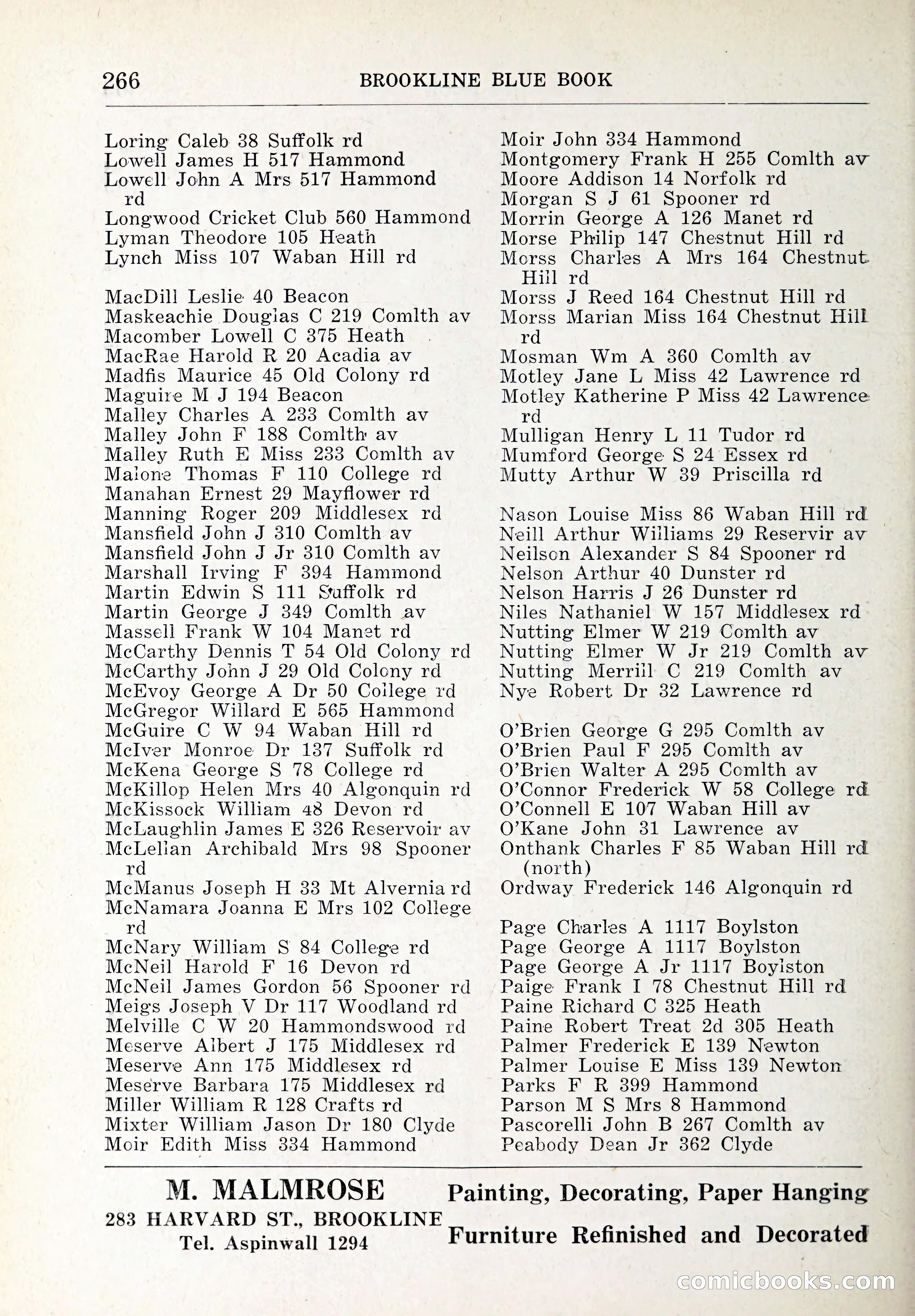 Blue Book of Brookline and Longwood — page 301 of 347