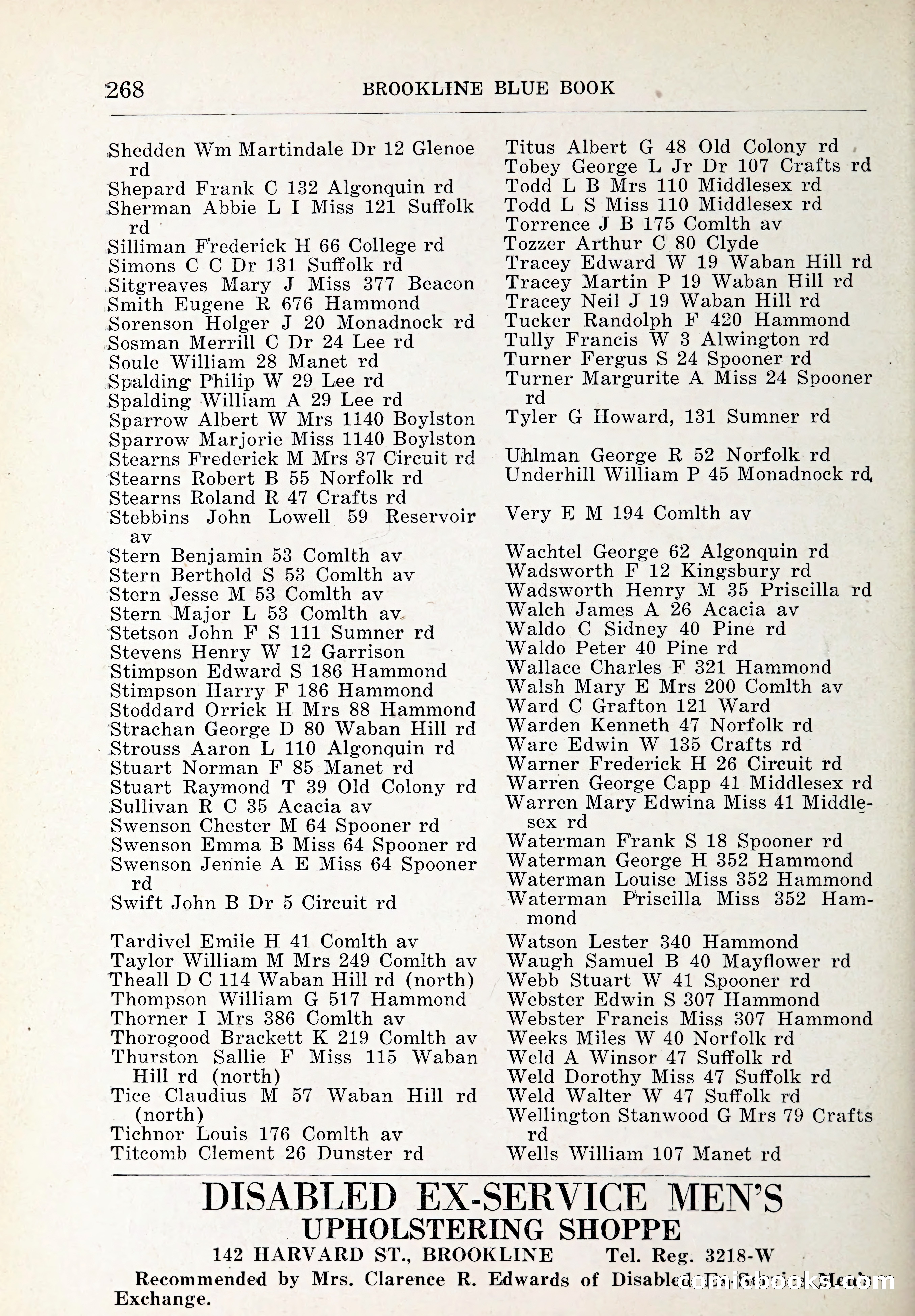 Blue Book of Brookline and Longwood — page 303 of 347