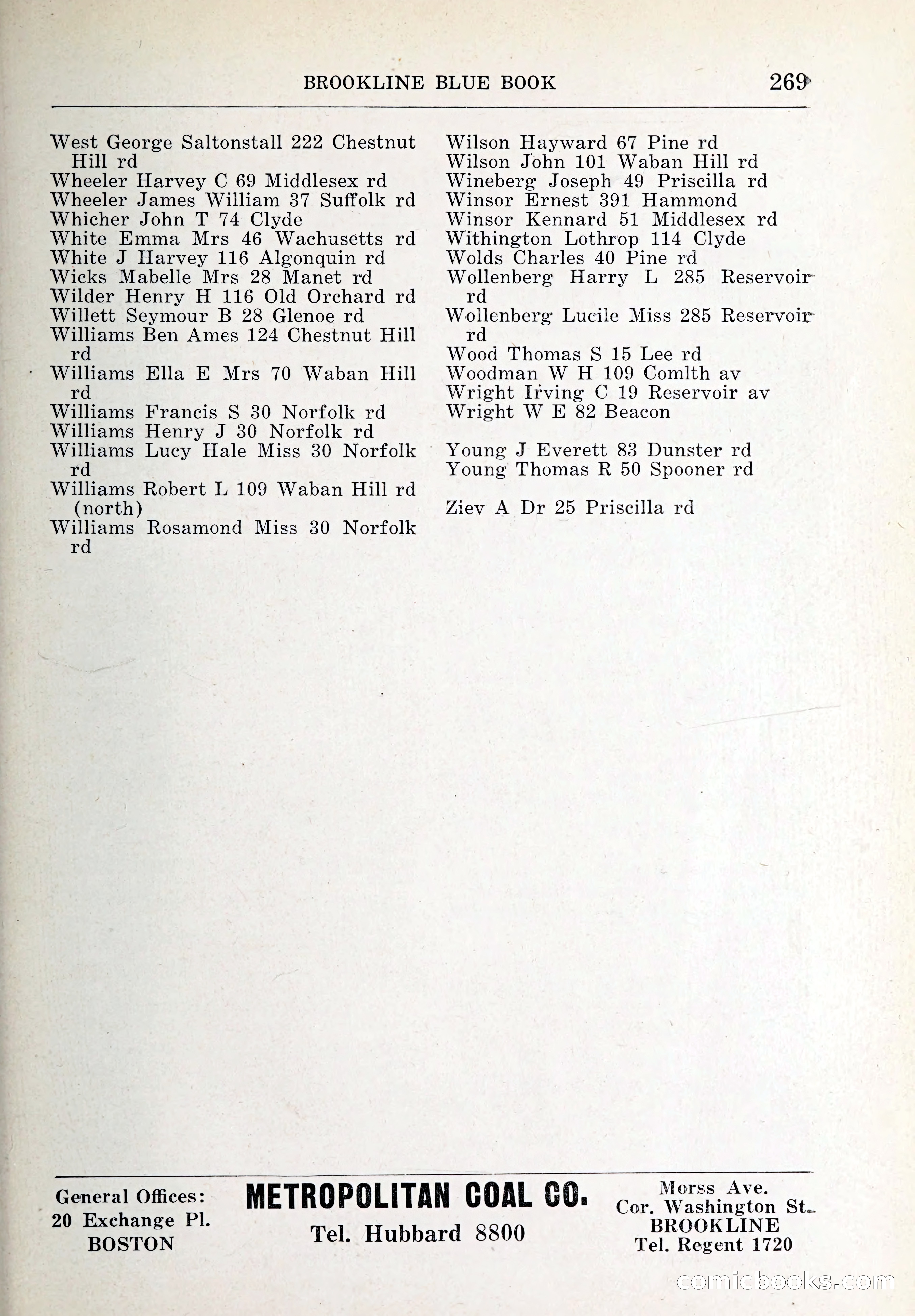Blue Book of Brookline and Longwood — page 304 of 347