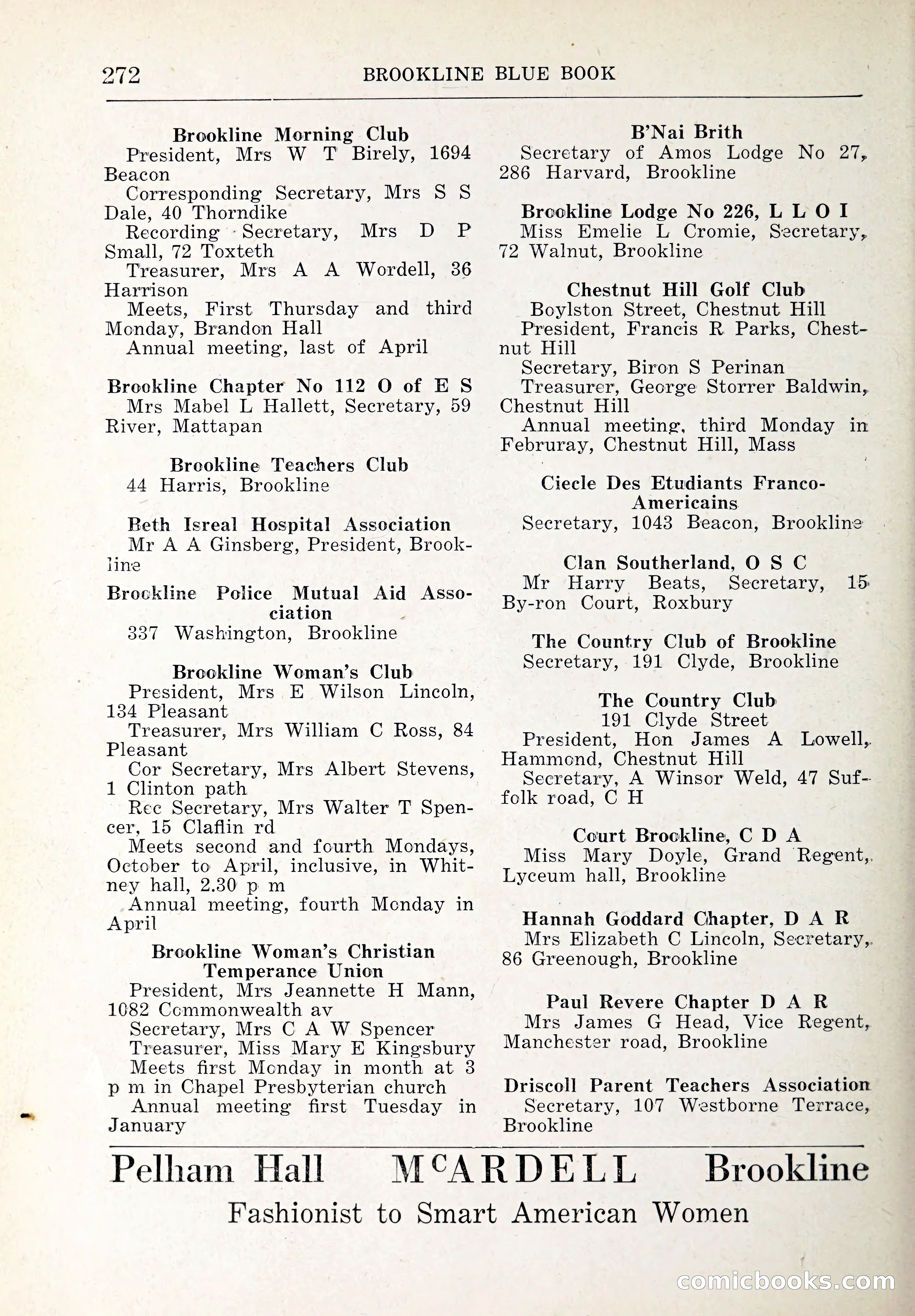 Blue Book of Brookline and Longwood — page 307 of 347