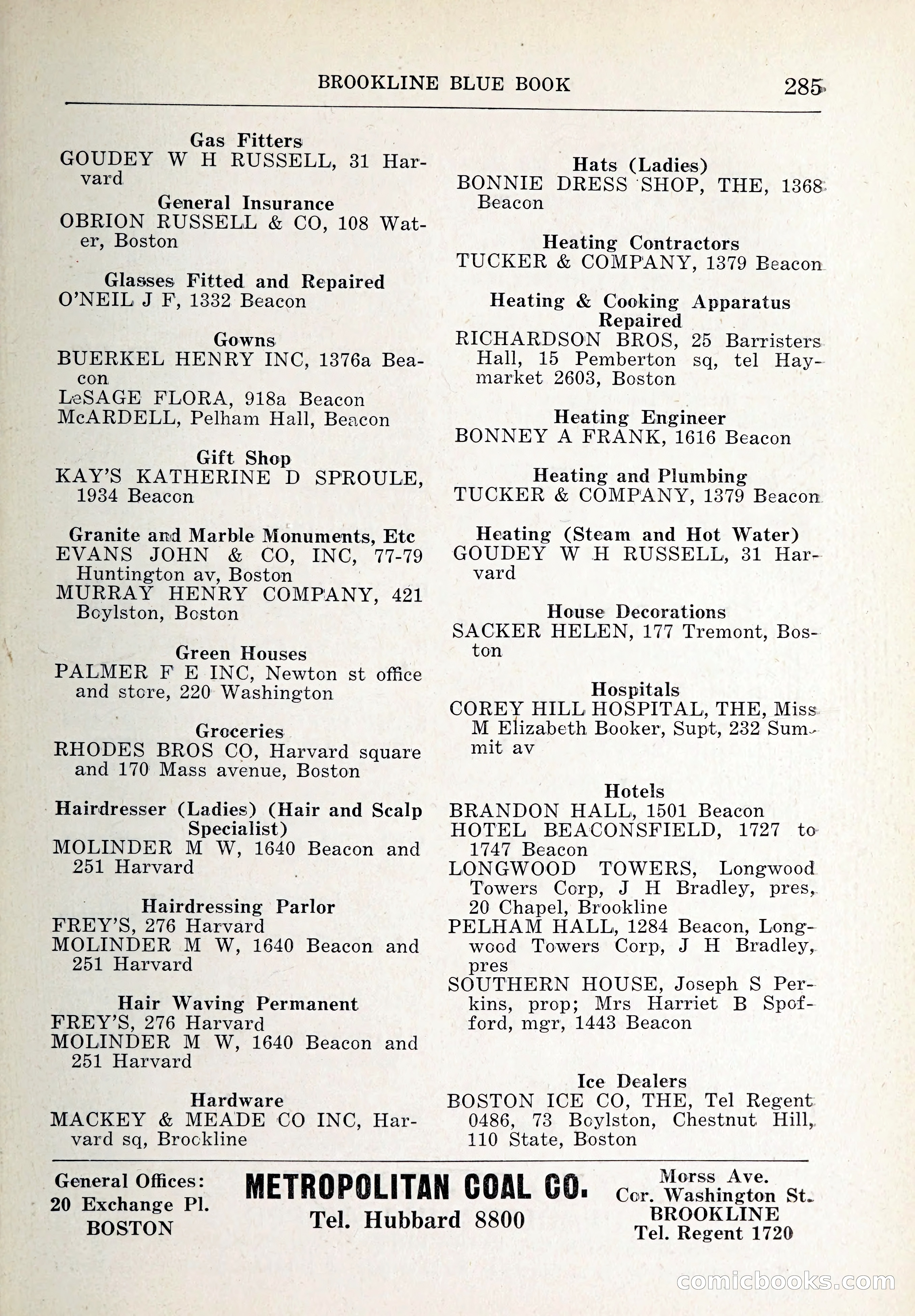 Blue Book of Brookline and Longwood — page 320 of 347