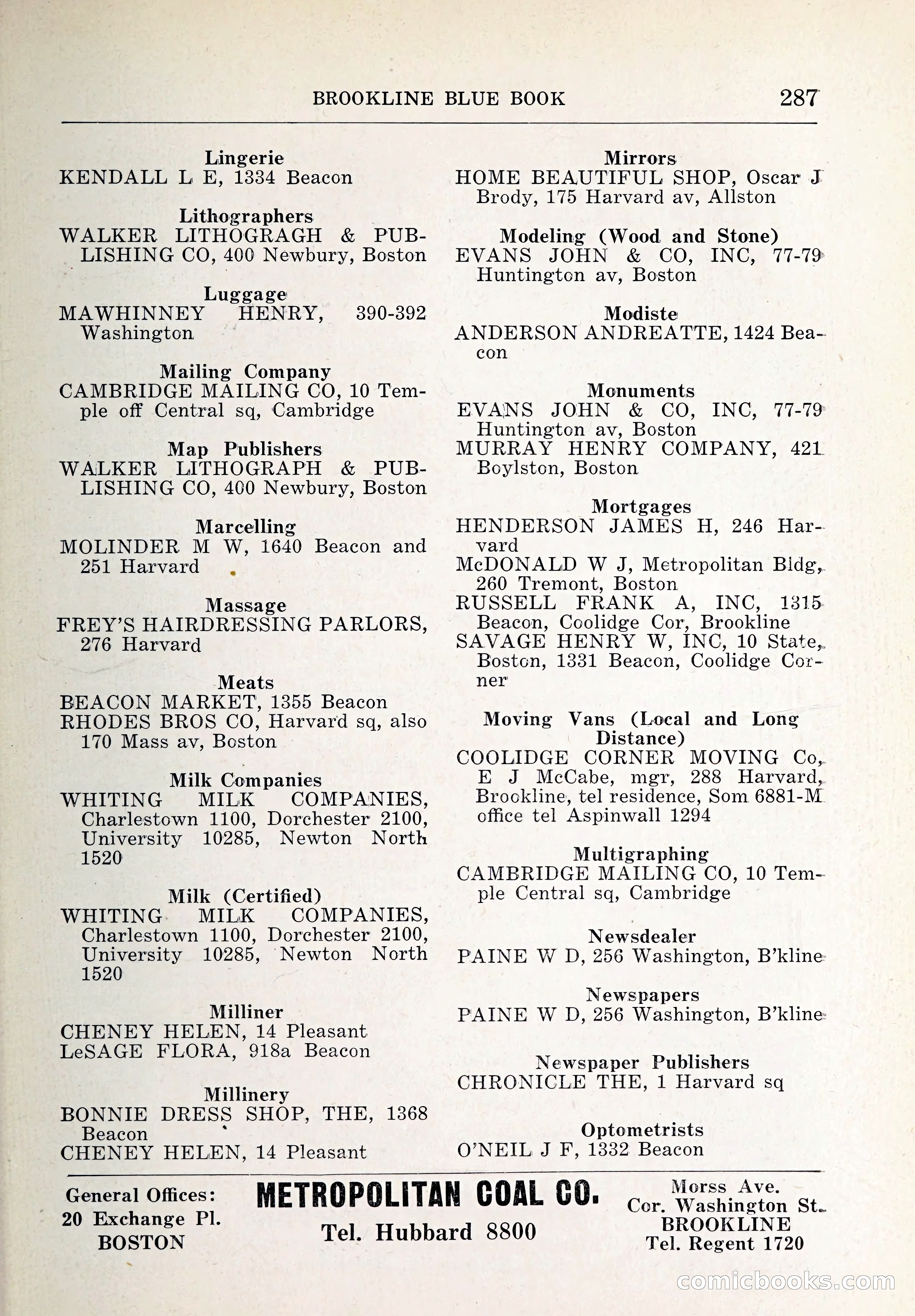 Blue Book of Brookline and Longwood — page 322 of 347