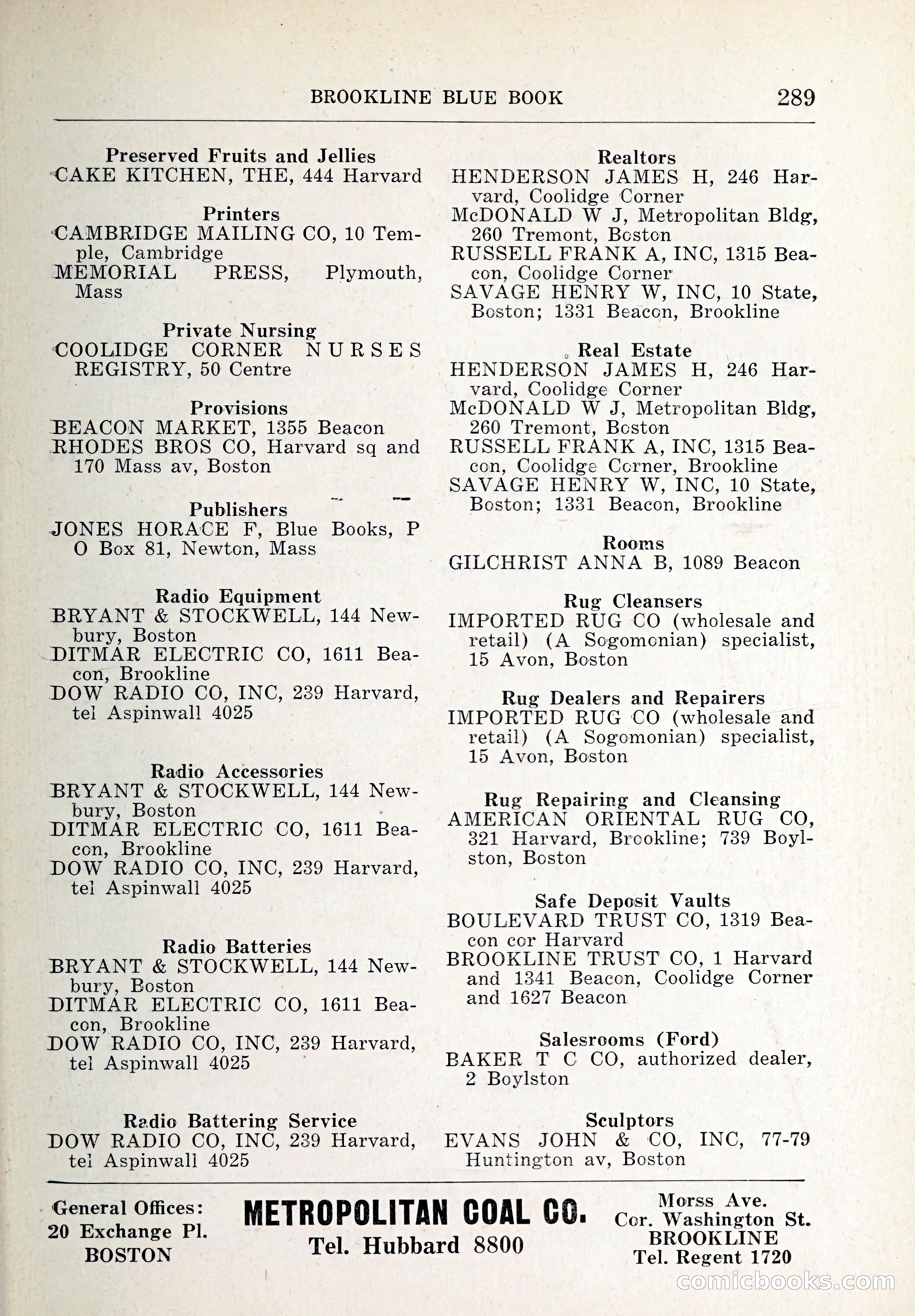 Blue Book of Brookline and Longwood — page 324 of 347