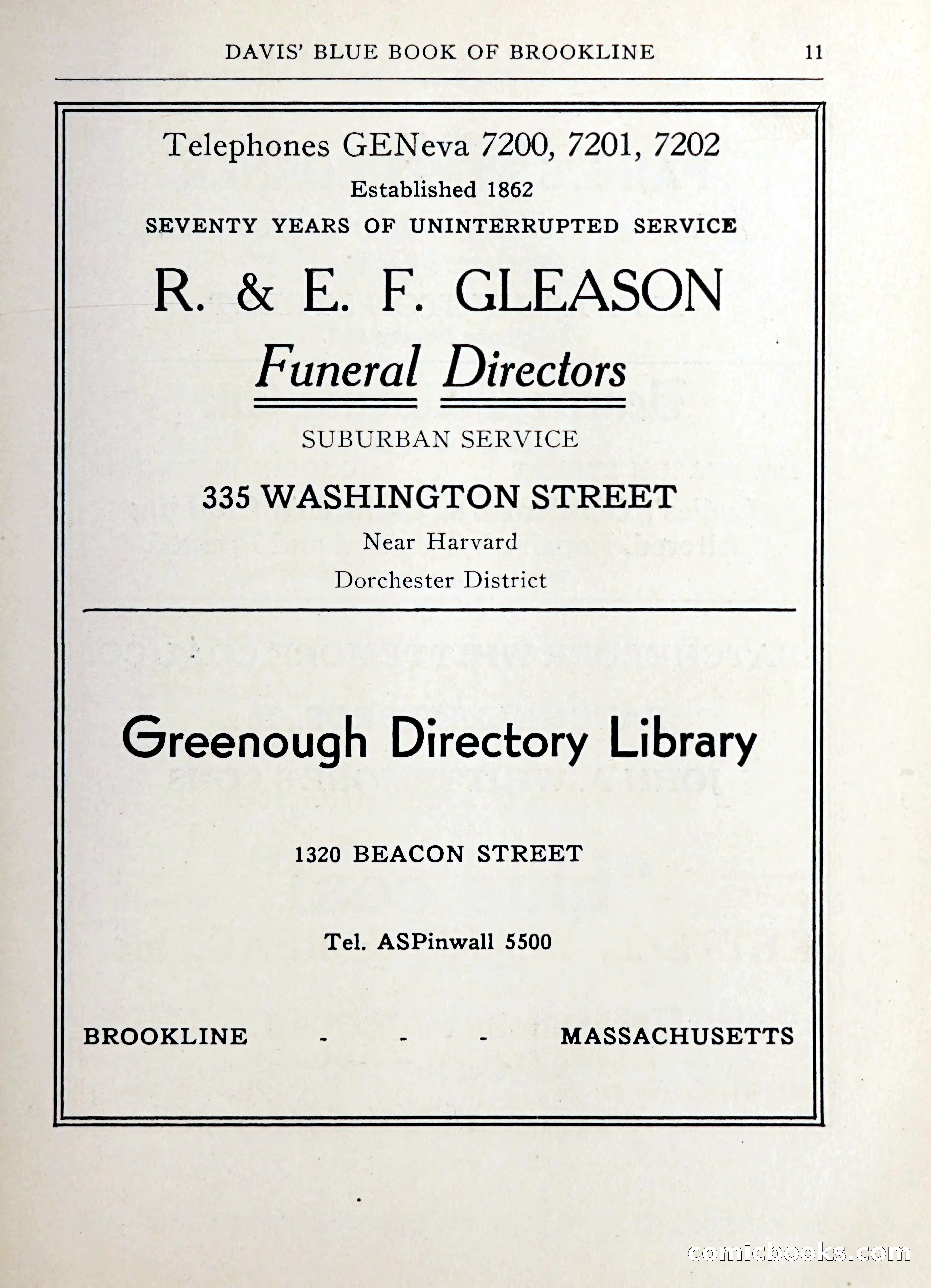 Davis' Blue Book of Brookline — page 12 of 253