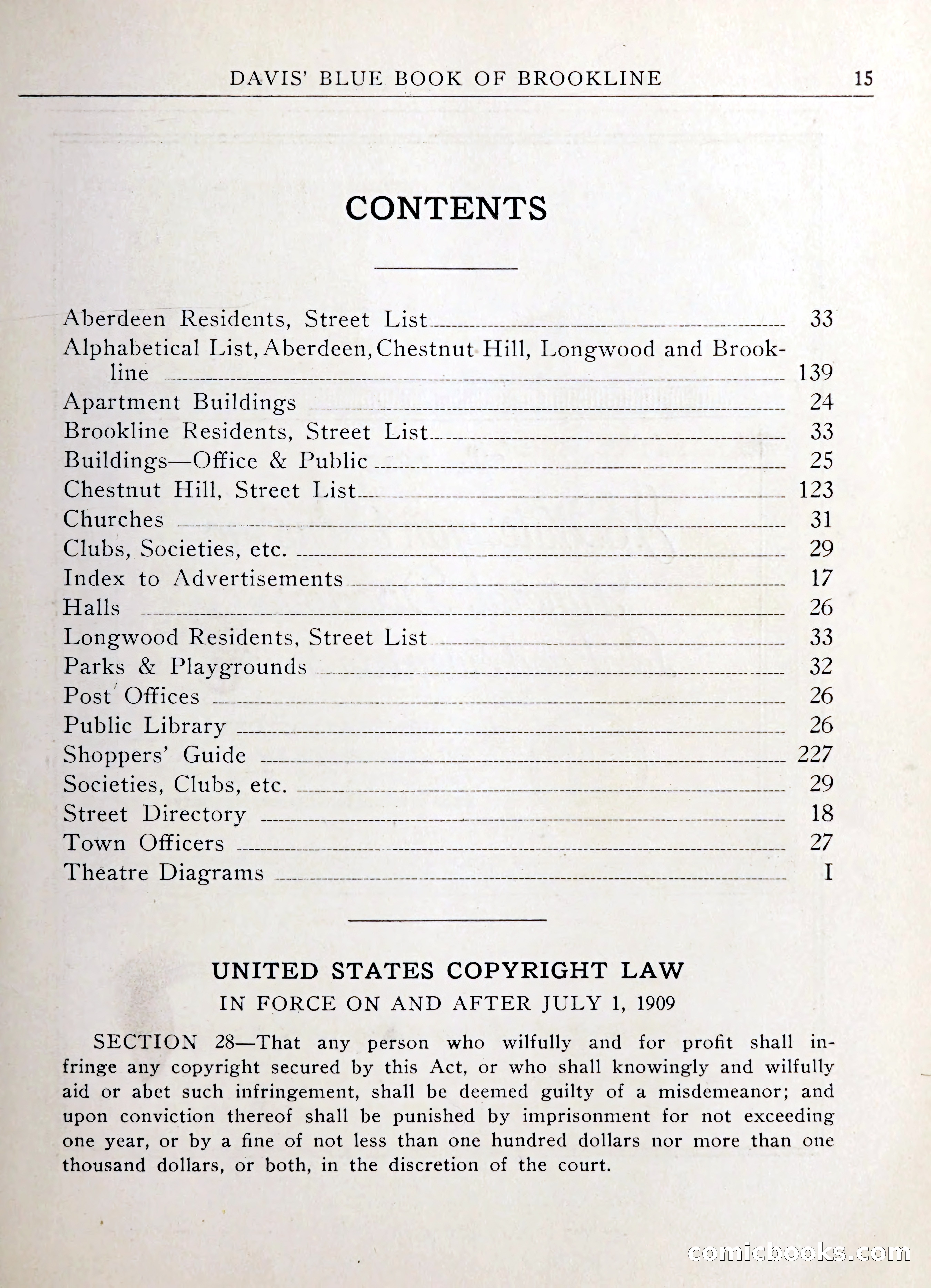 Davis' Blue Book of Brookline — page 16 of 253