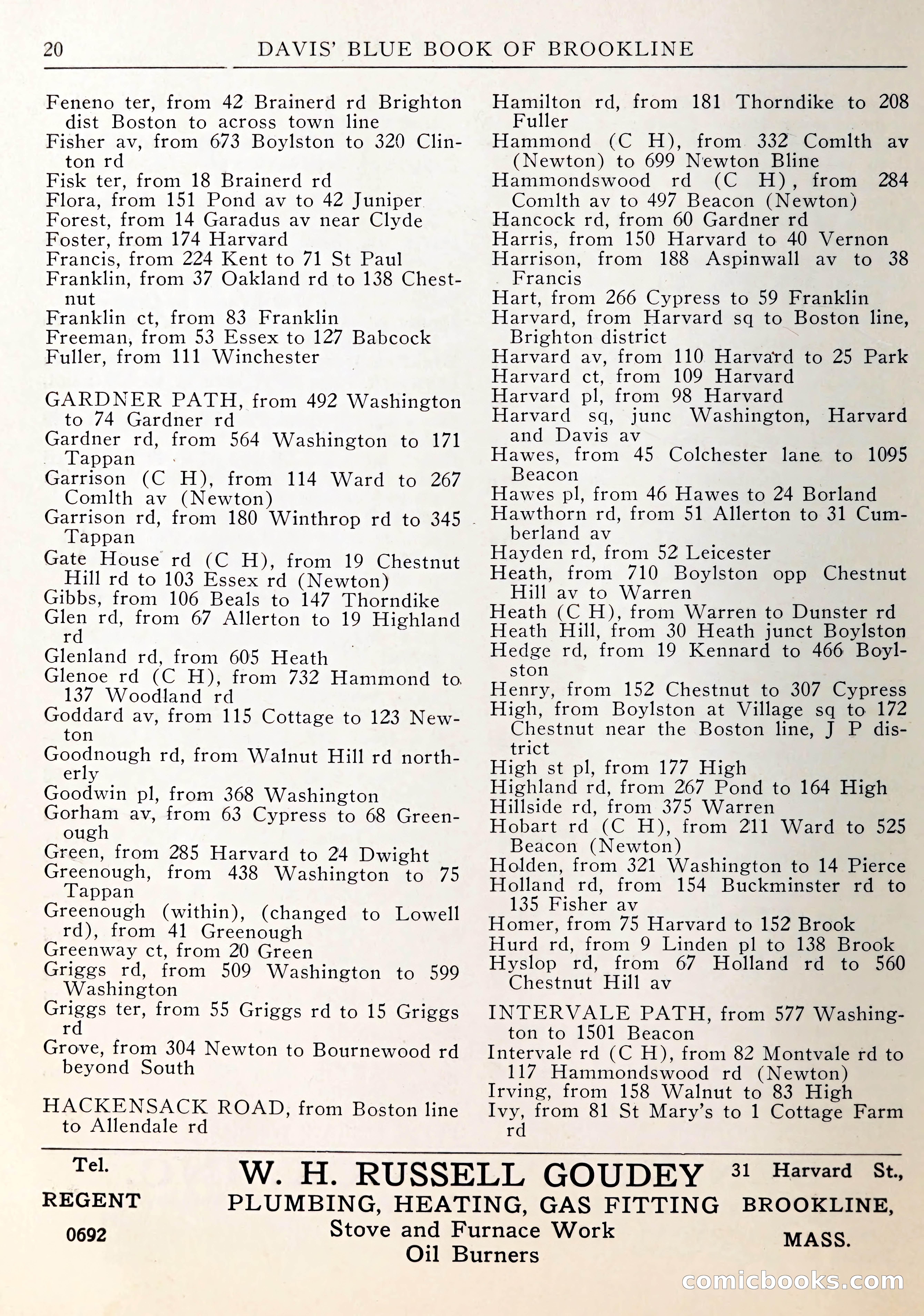 Davis' Blue Book of Brookline — page 21 of 253