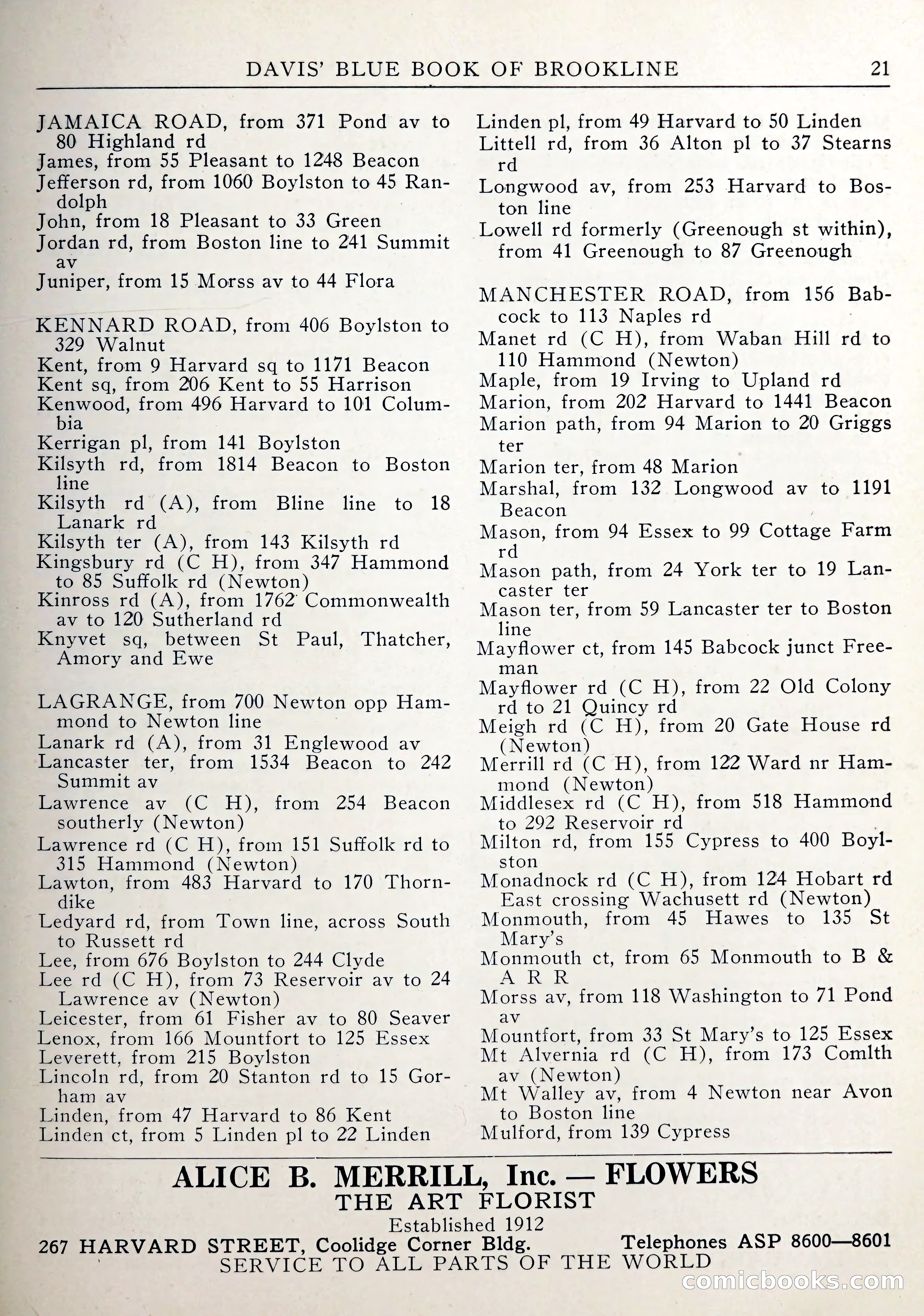 Davis' Blue Book of Brookline — page 22 of 253