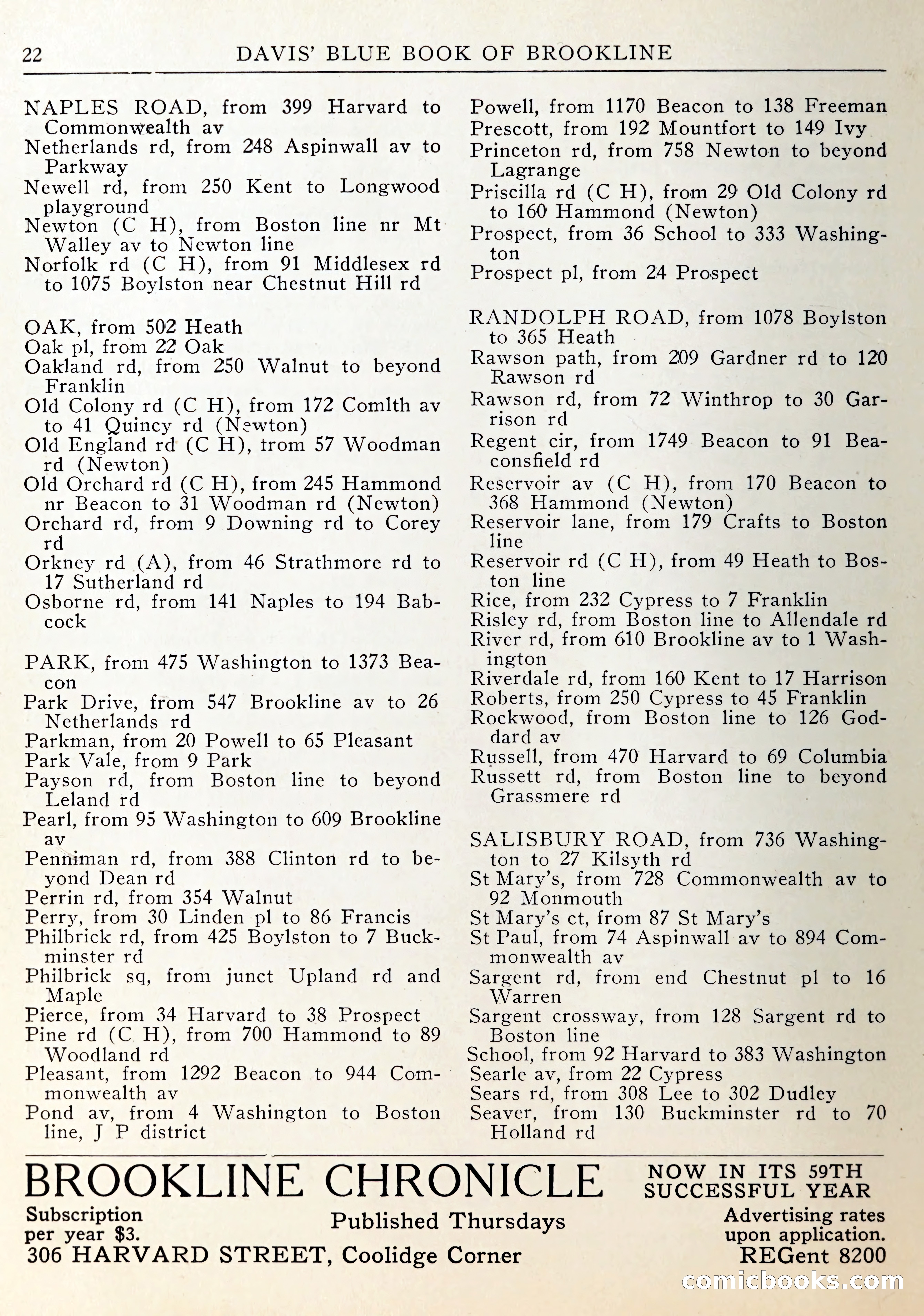 Davis' Blue Book of Brookline — page 23 of 253
