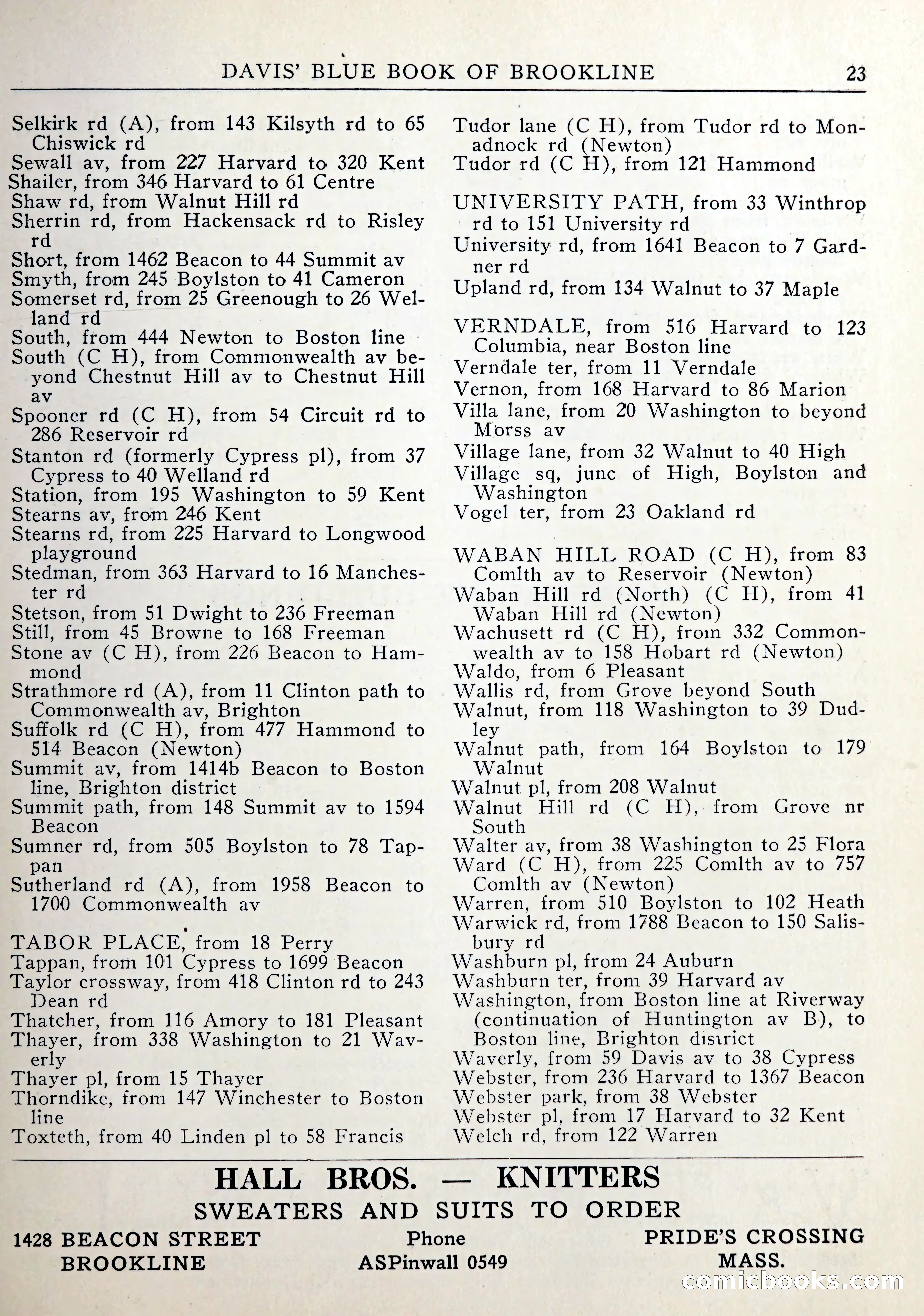 Davis' Blue Book of Brookline — page 24 of 253