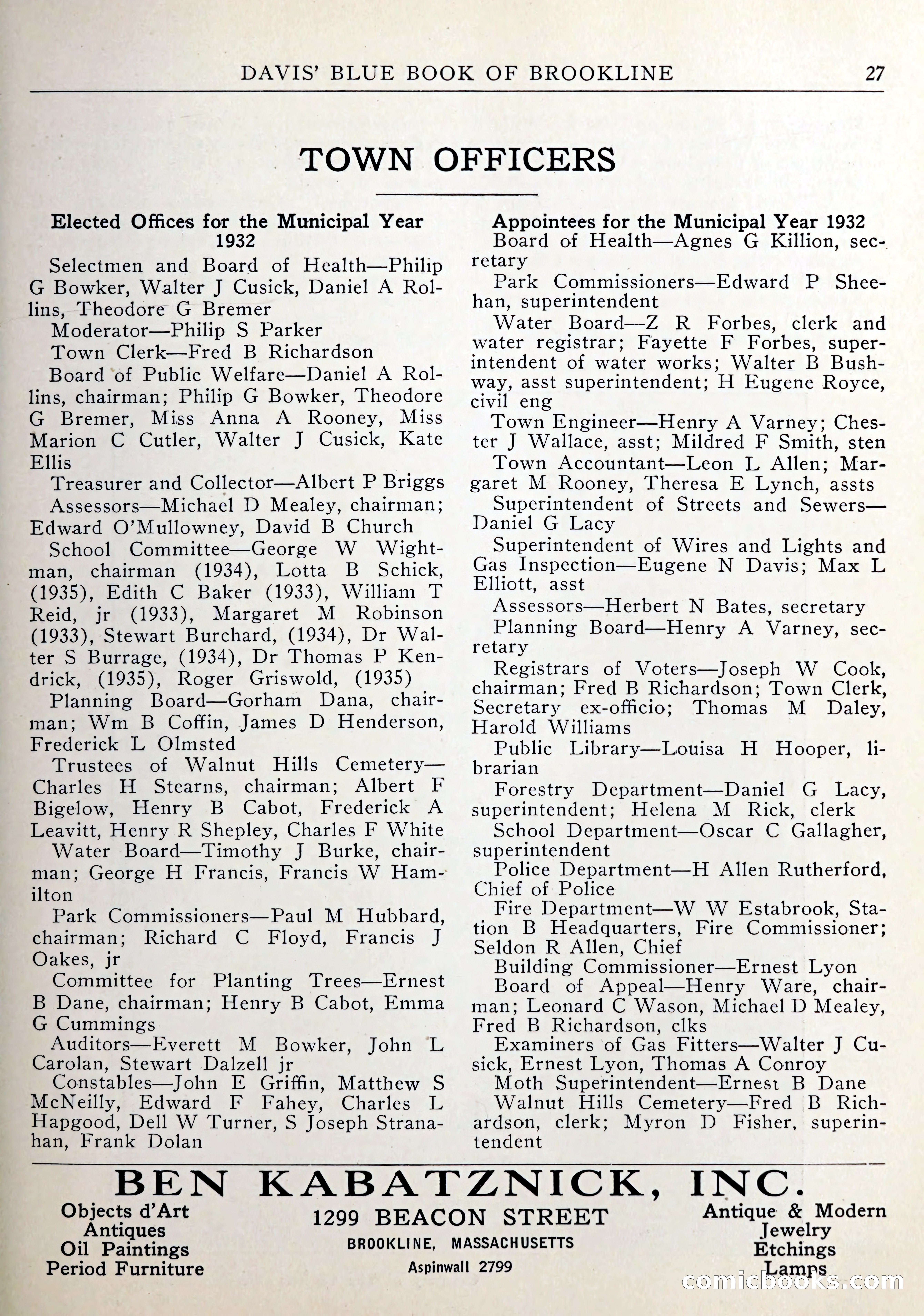 Davis' Blue Book of Brookline — page 28 of 253