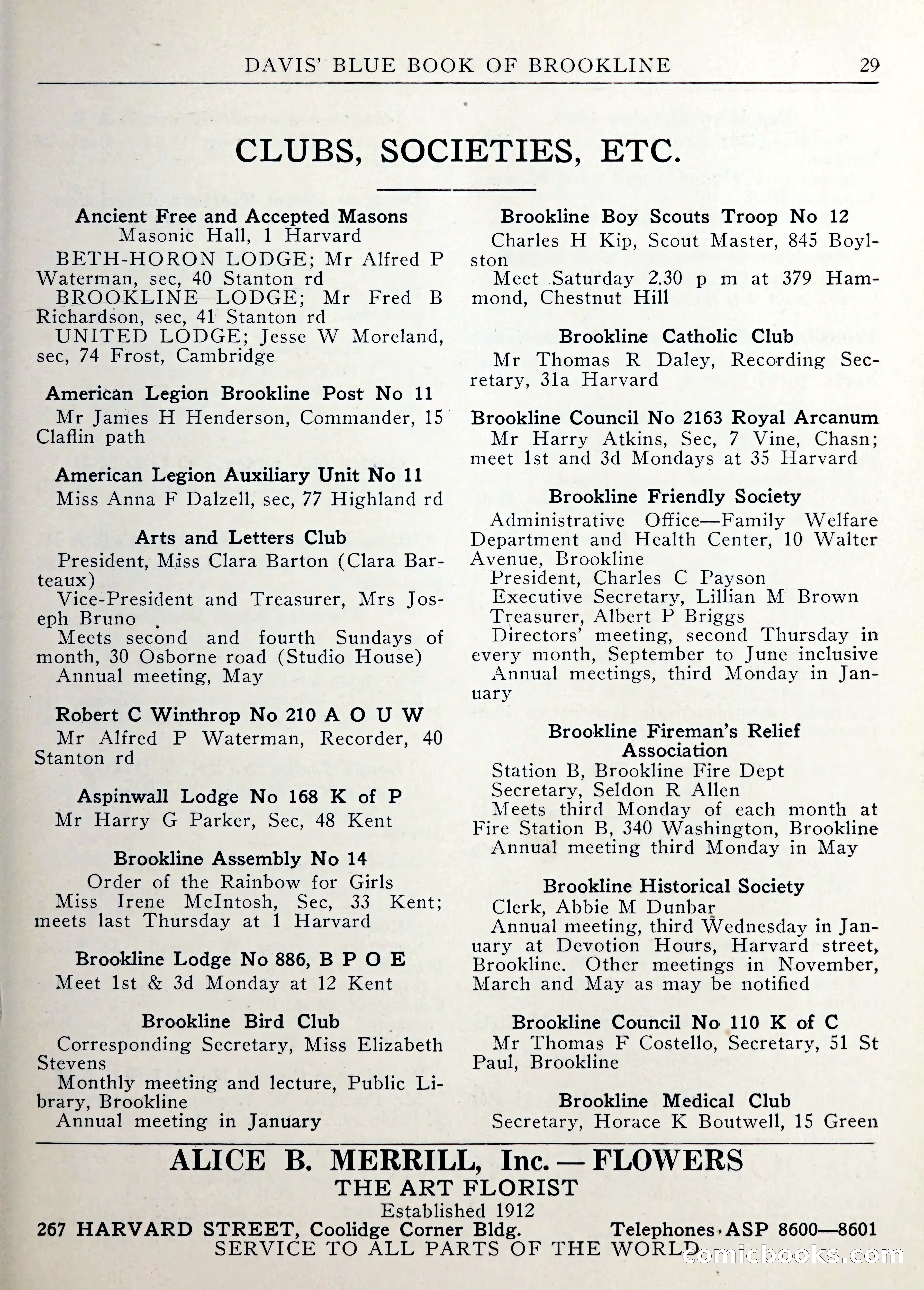 Davis' Blue Book of Brookline — page 30 of 253