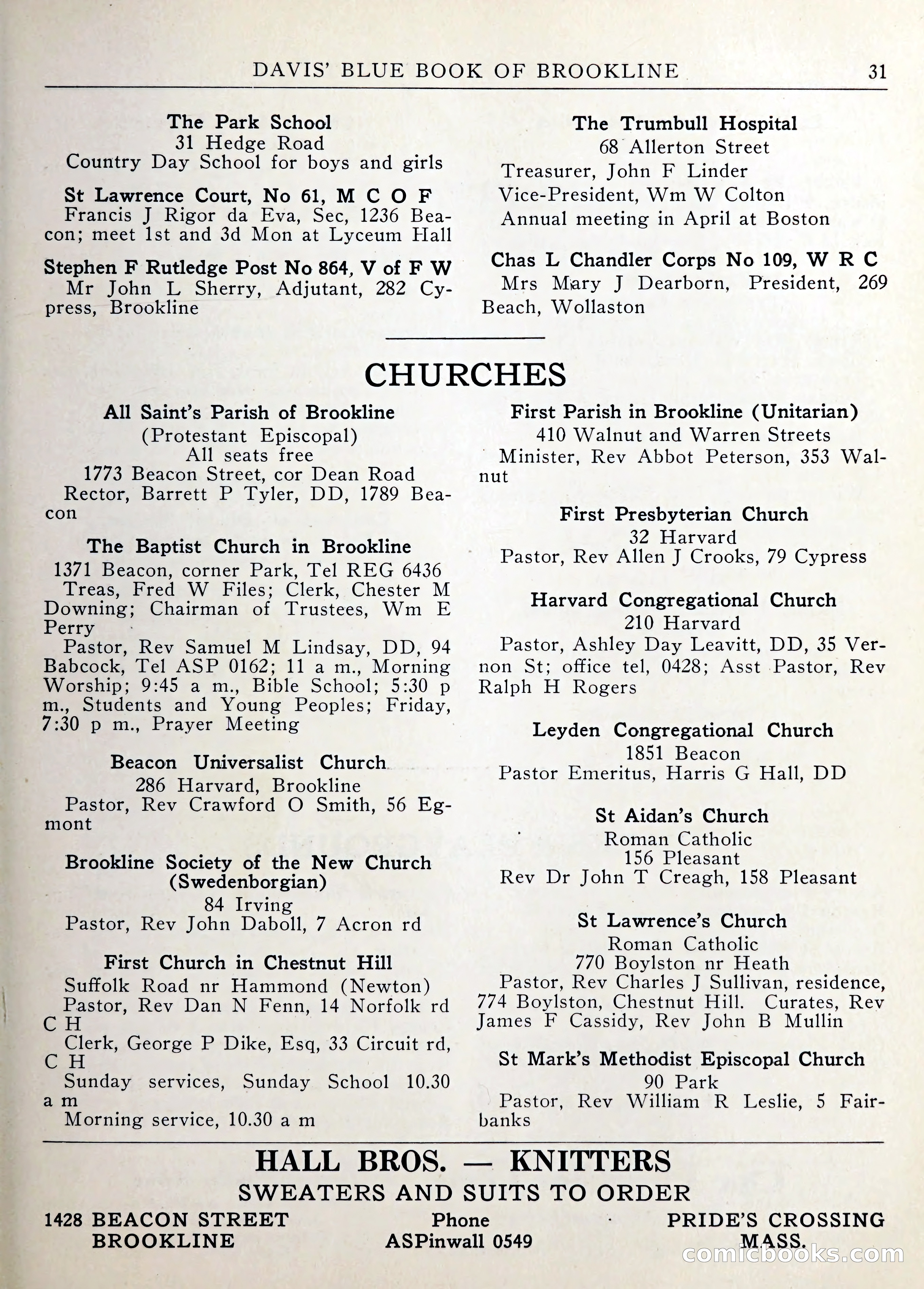 Davis' Blue Book of Brookline — page 32 of 253
