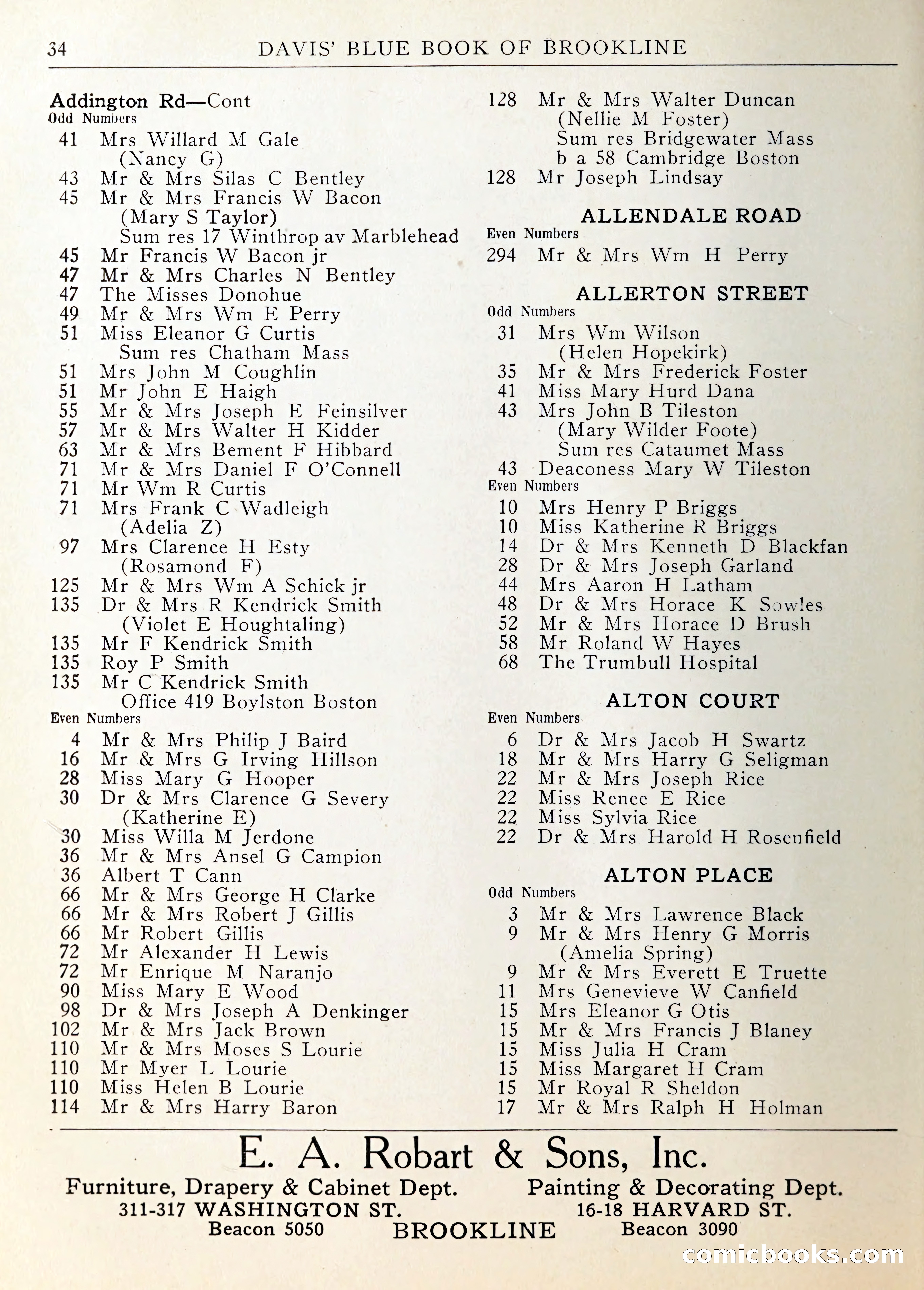 Davis' Blue Book of Brookline — page 35 of 253
