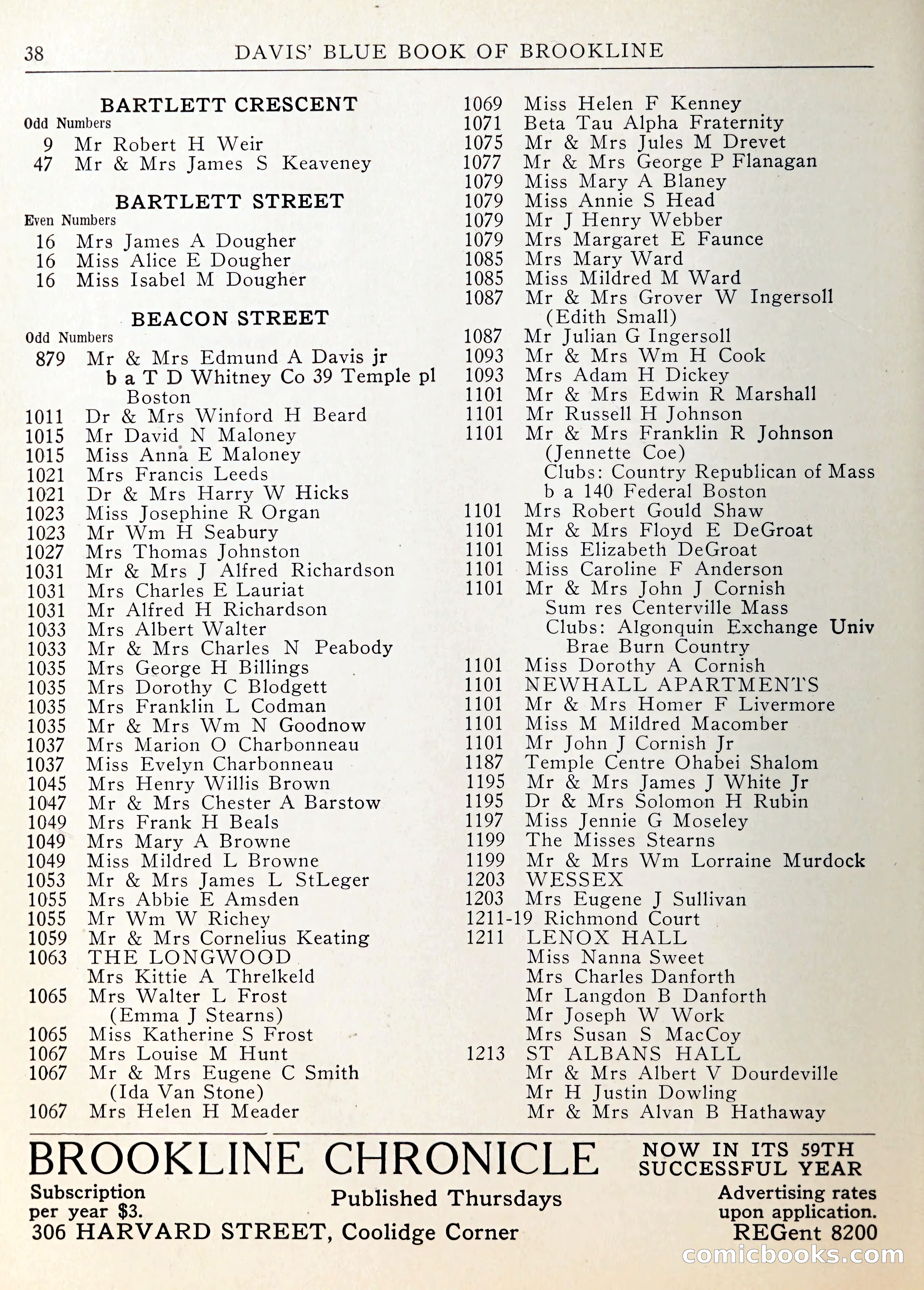 Davis' Blue Book of Brookline — page 39 of 253