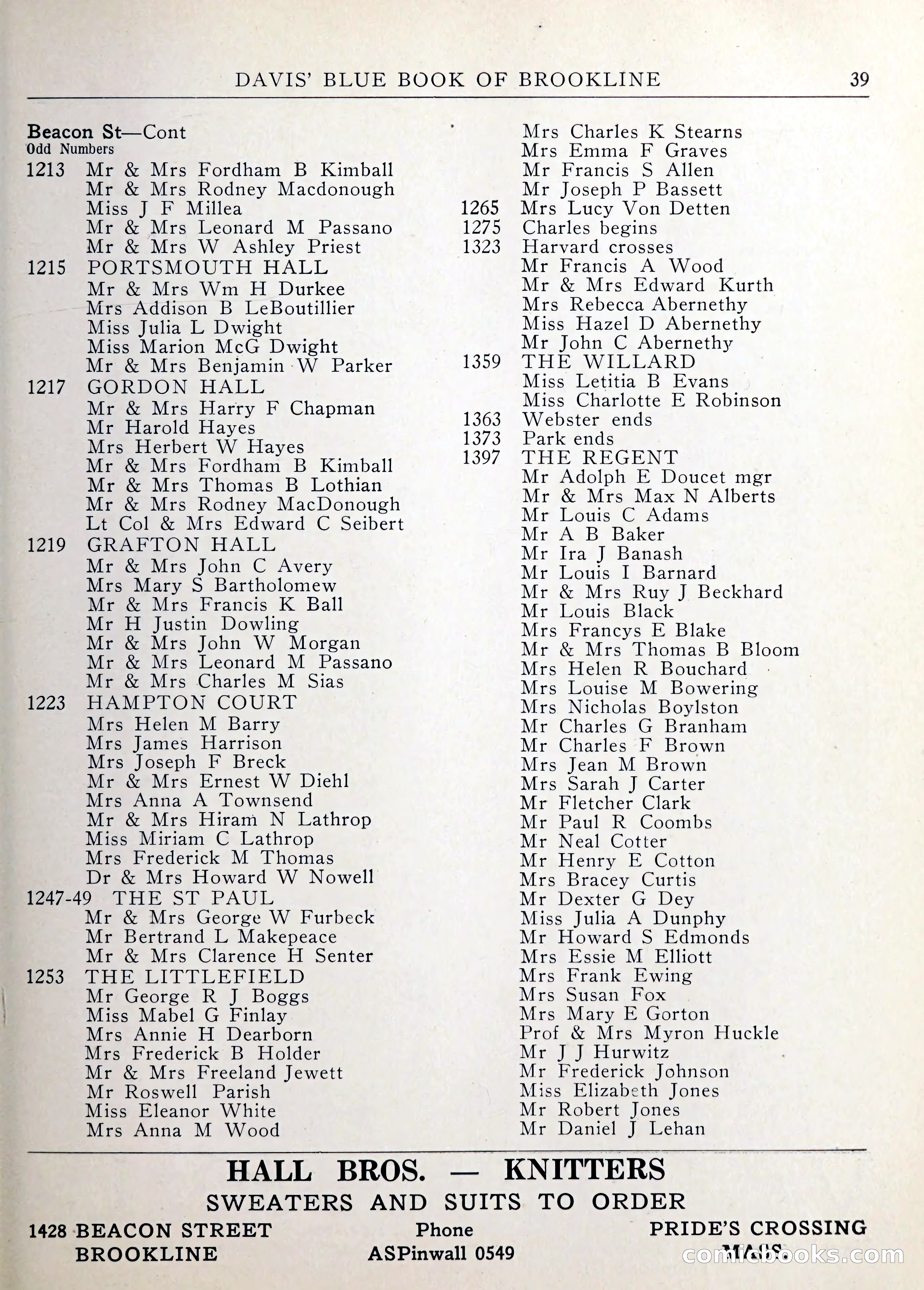 Davis' Blue Book of Brookline — page 40 of 253