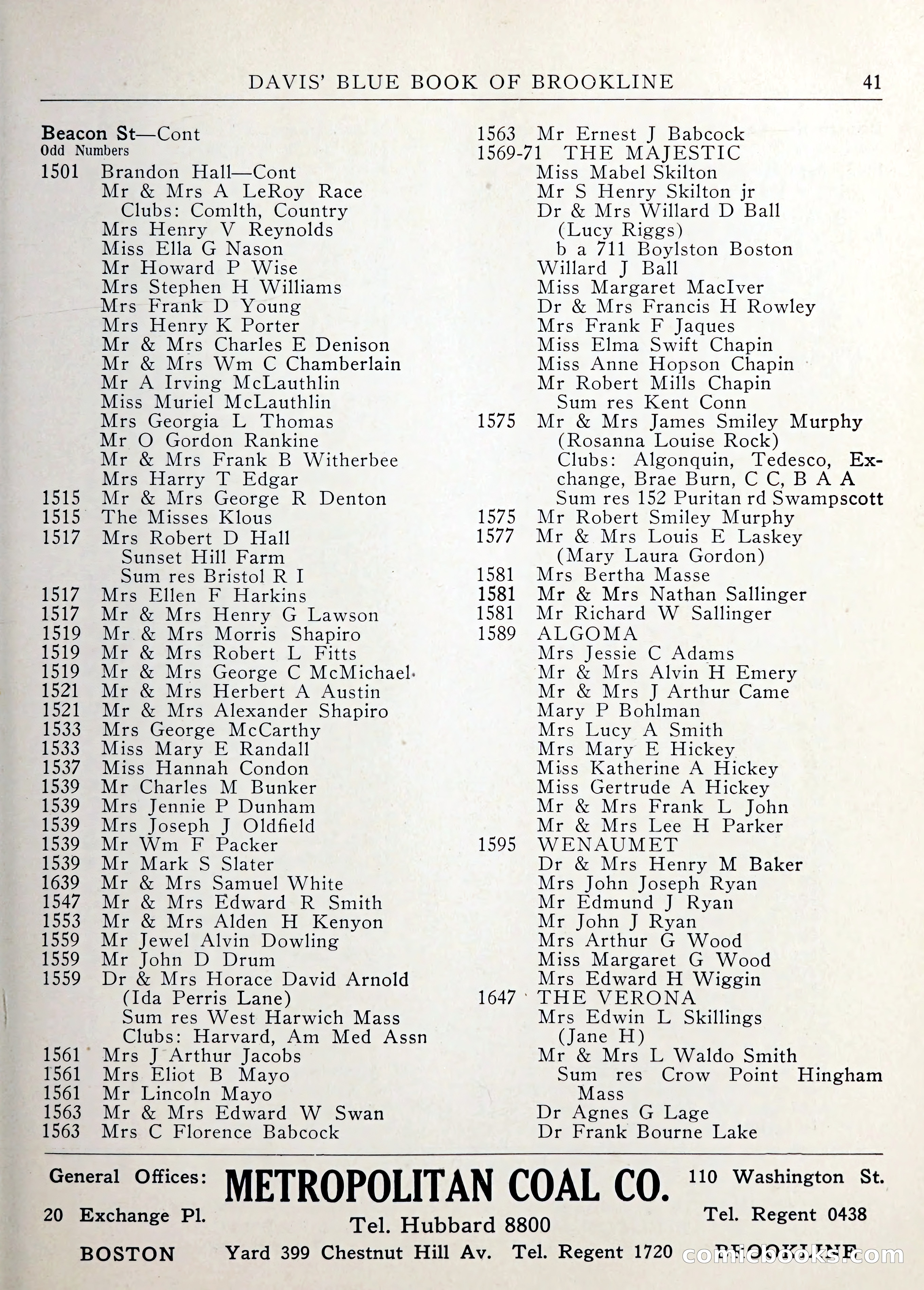Davis' Blue Book of Brookline — page 42 of 253