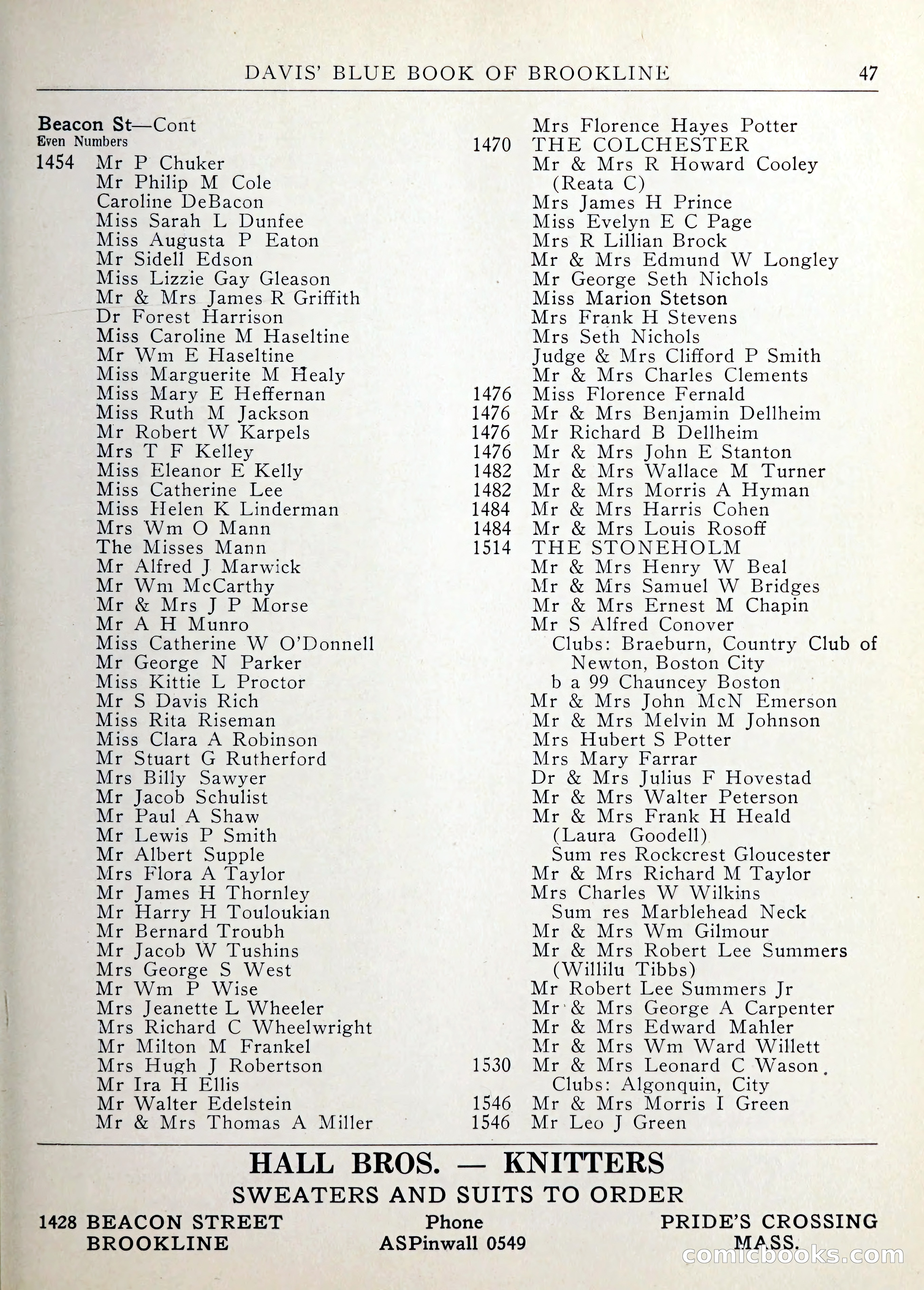 Davis' Blue Book of Brookline — page 48 of 253