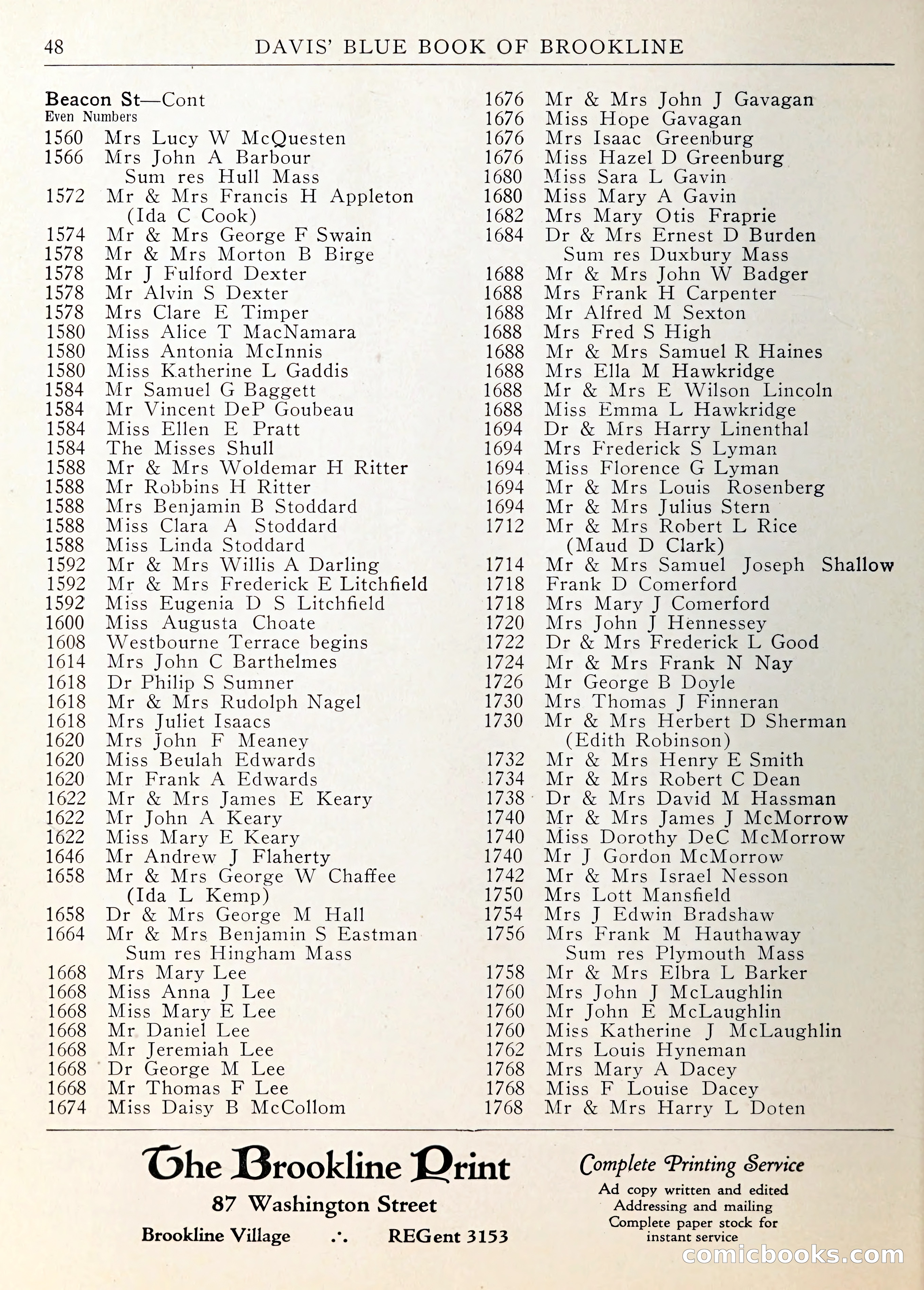Davis' Blue Book of Brookline — page 49 of 253