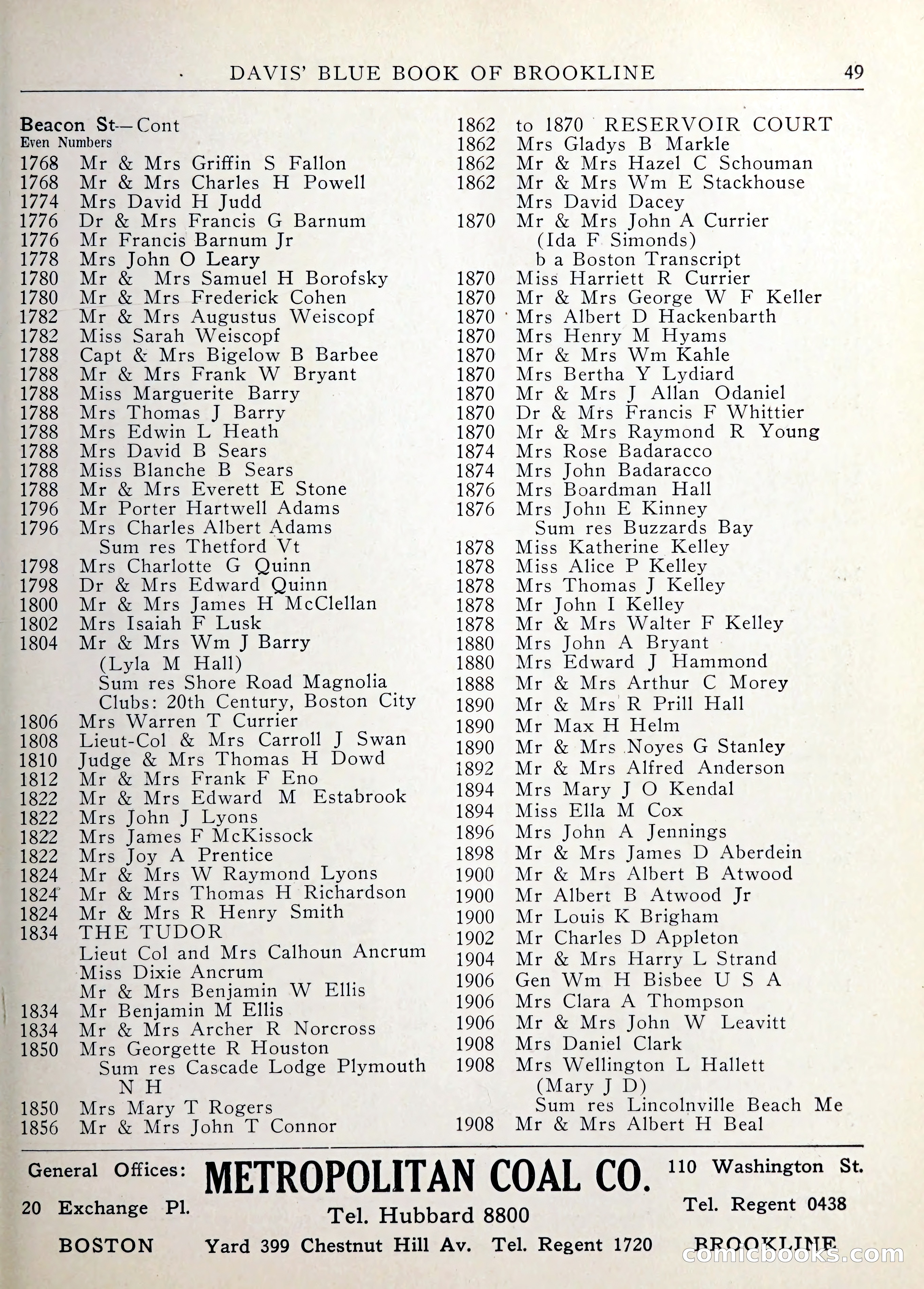 Davis' Blue Book of Brookline — page 50 of 253