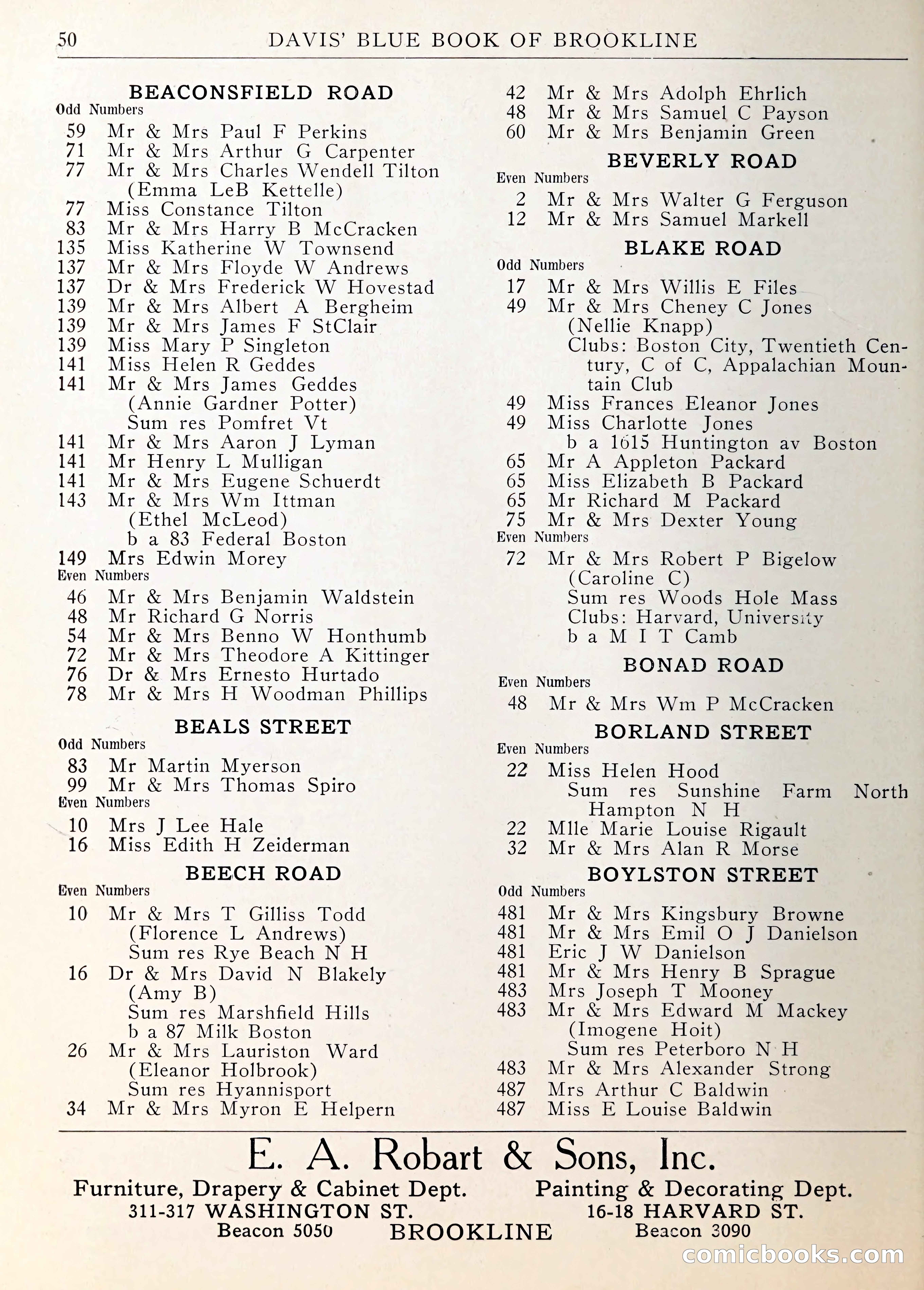Davis' Blue Book of Brookline — page 51 of 253