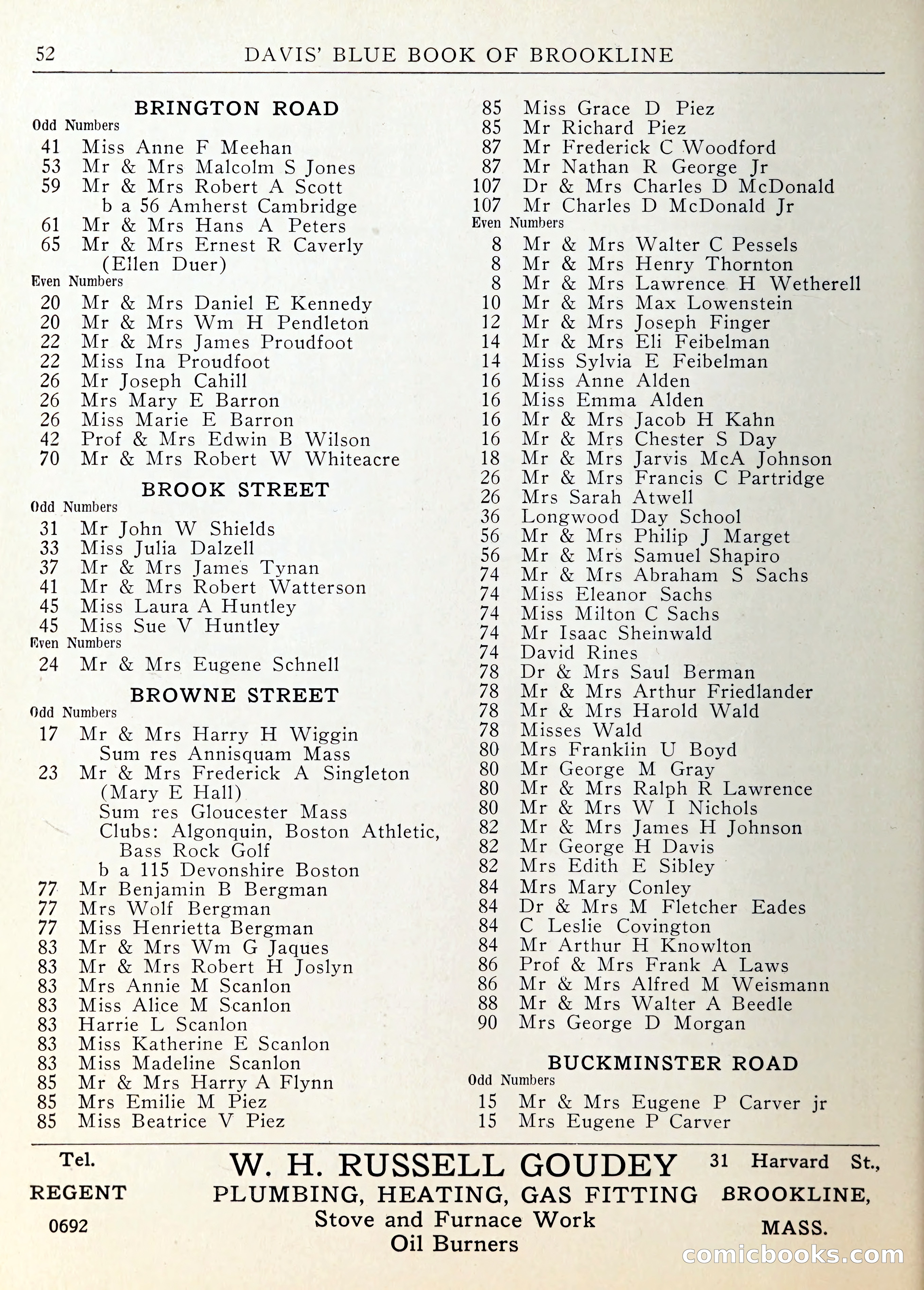 Davis' Blue Book of Brookline — page 53 of 253