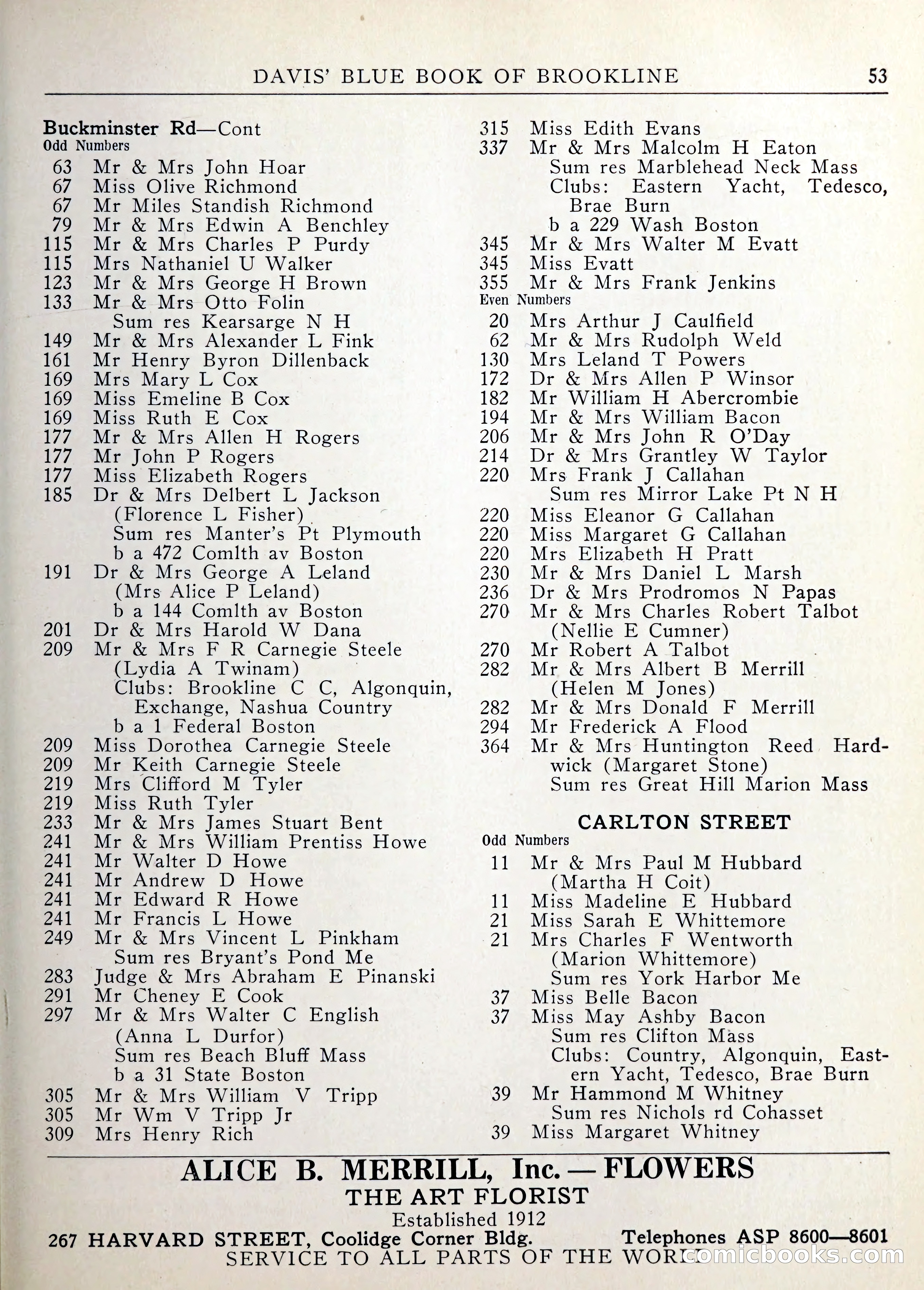 Davis' Blue Book of Brookline — page 54 of 253