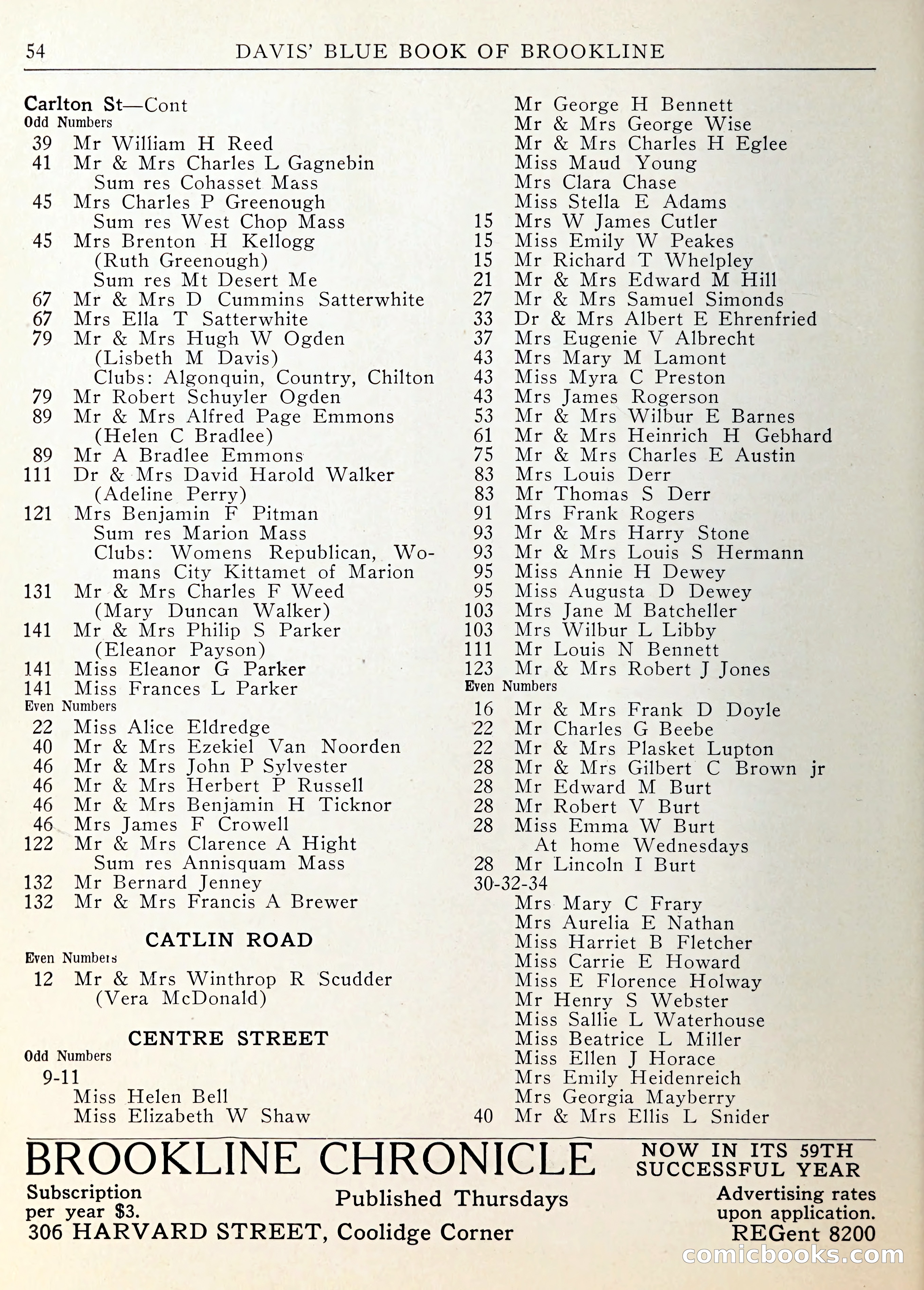 Davis' Blue Book of Brookline — page 55 of 253