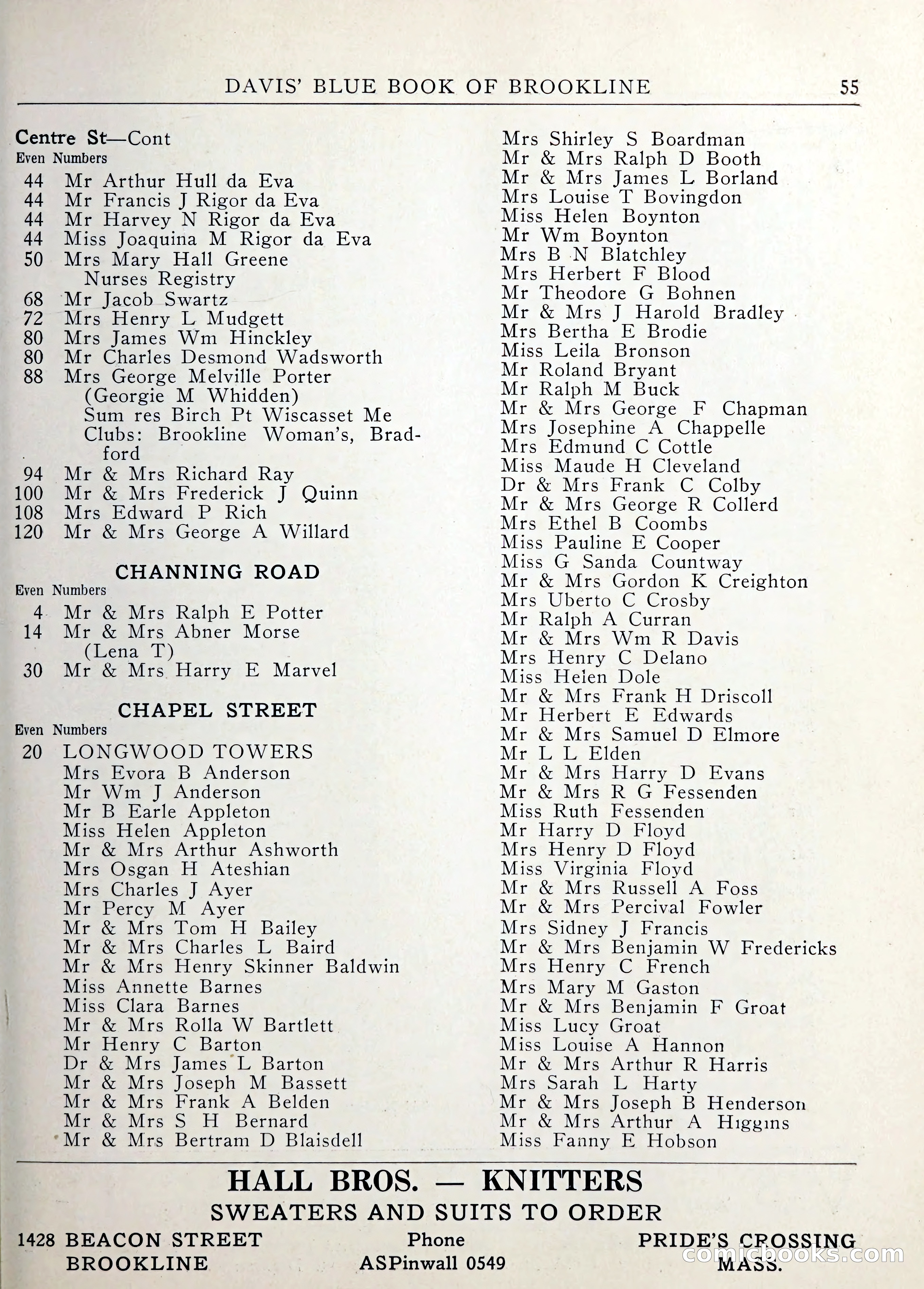 Davis' Blue Book of Brookline — page 56 of 253
