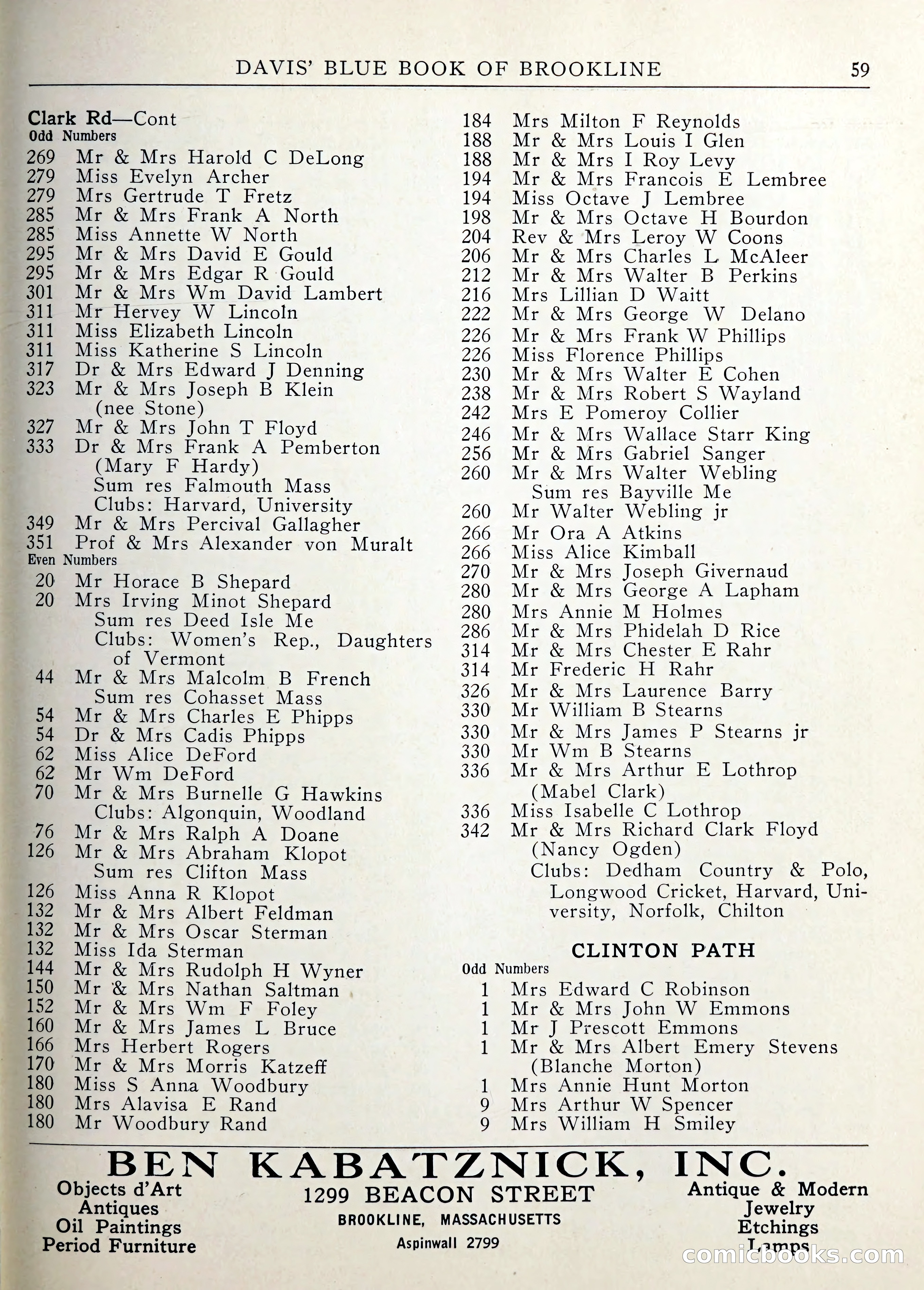 Davis' Blue Book of Brookline — page 60 of 253