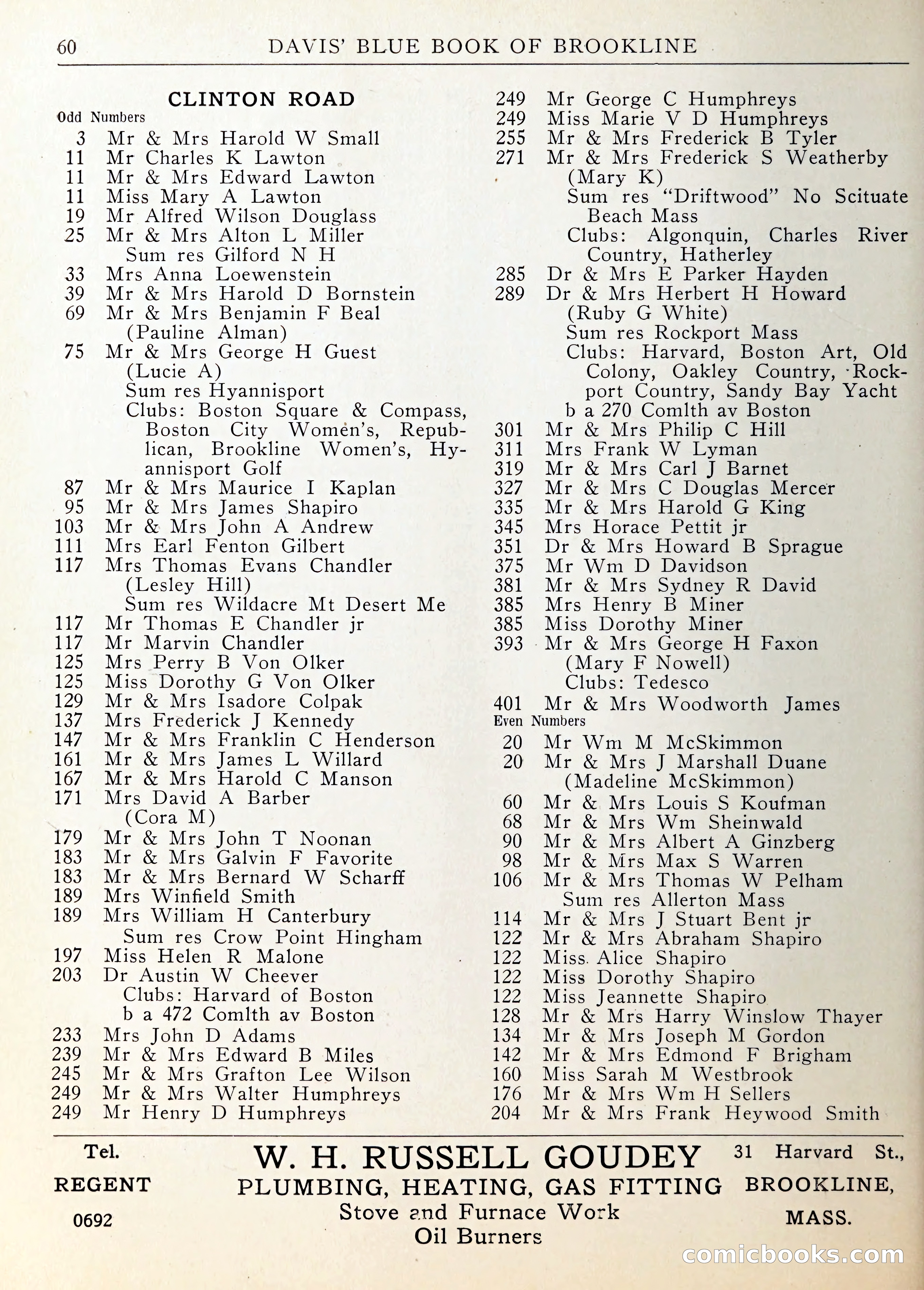 Davis' Blue Book of Brookline — page 61 of 253