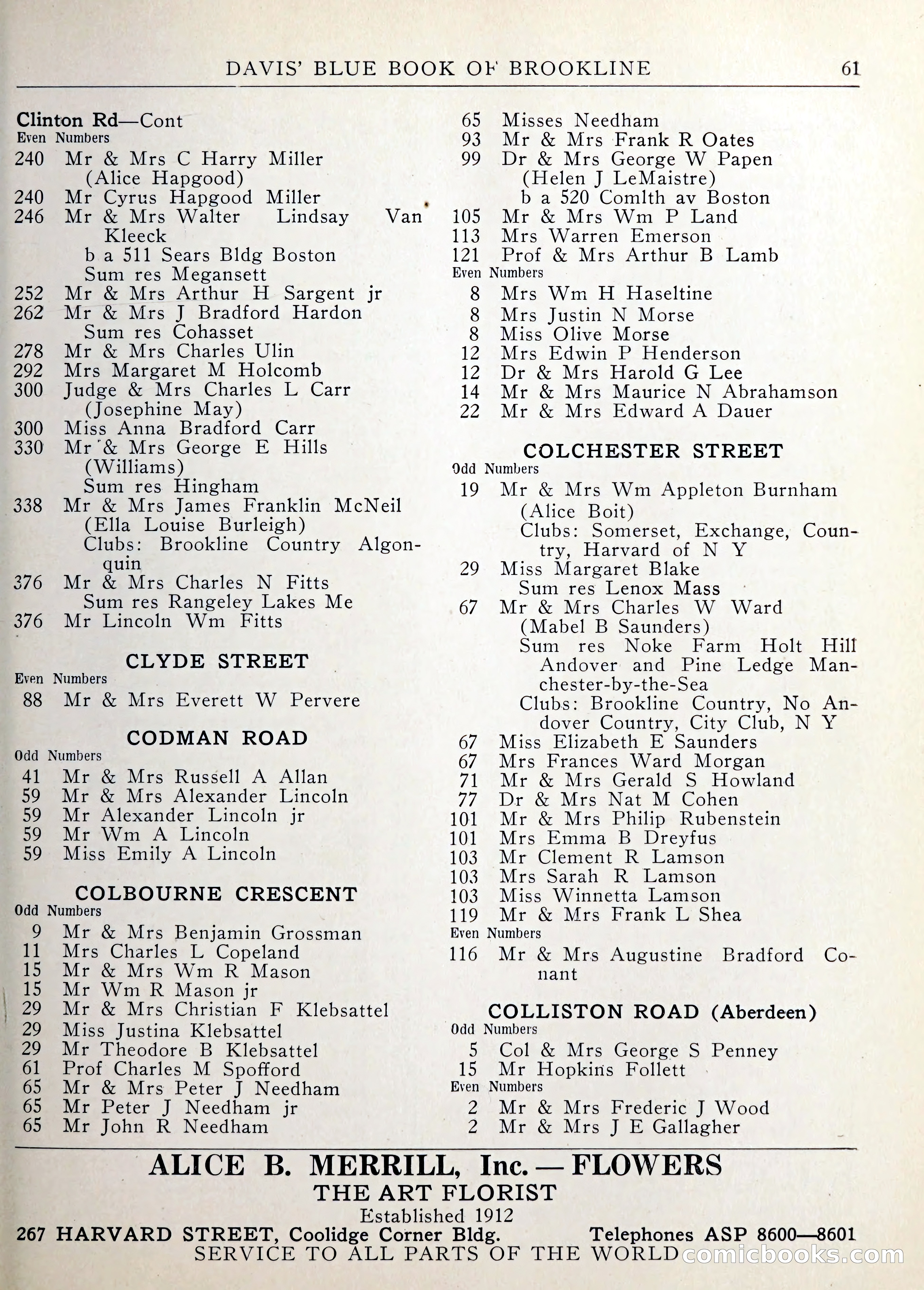 Davis' Blue Book of Brookline — page 62 of 253