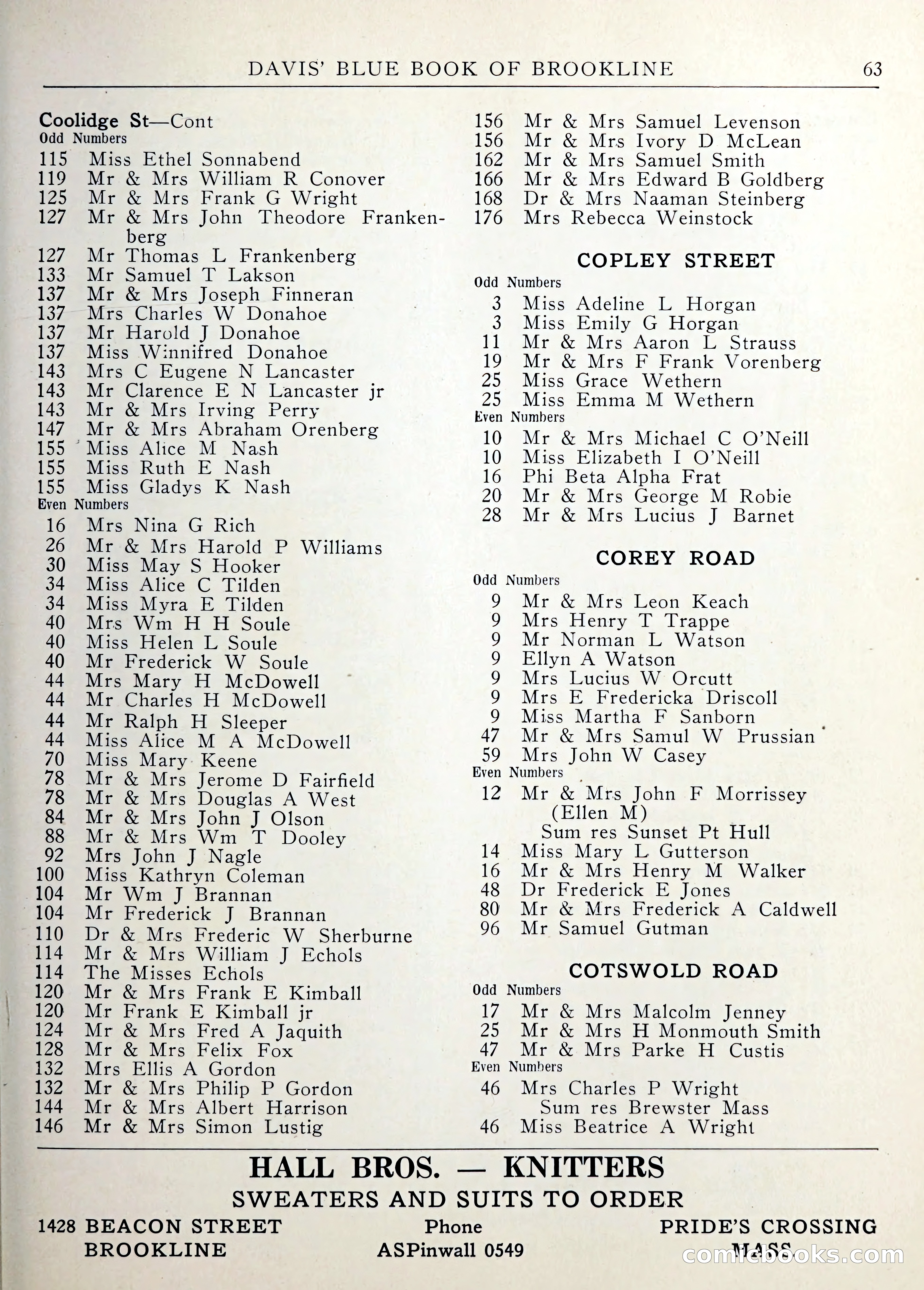 Davis' Blue Book of Brookline — page 64 of 253