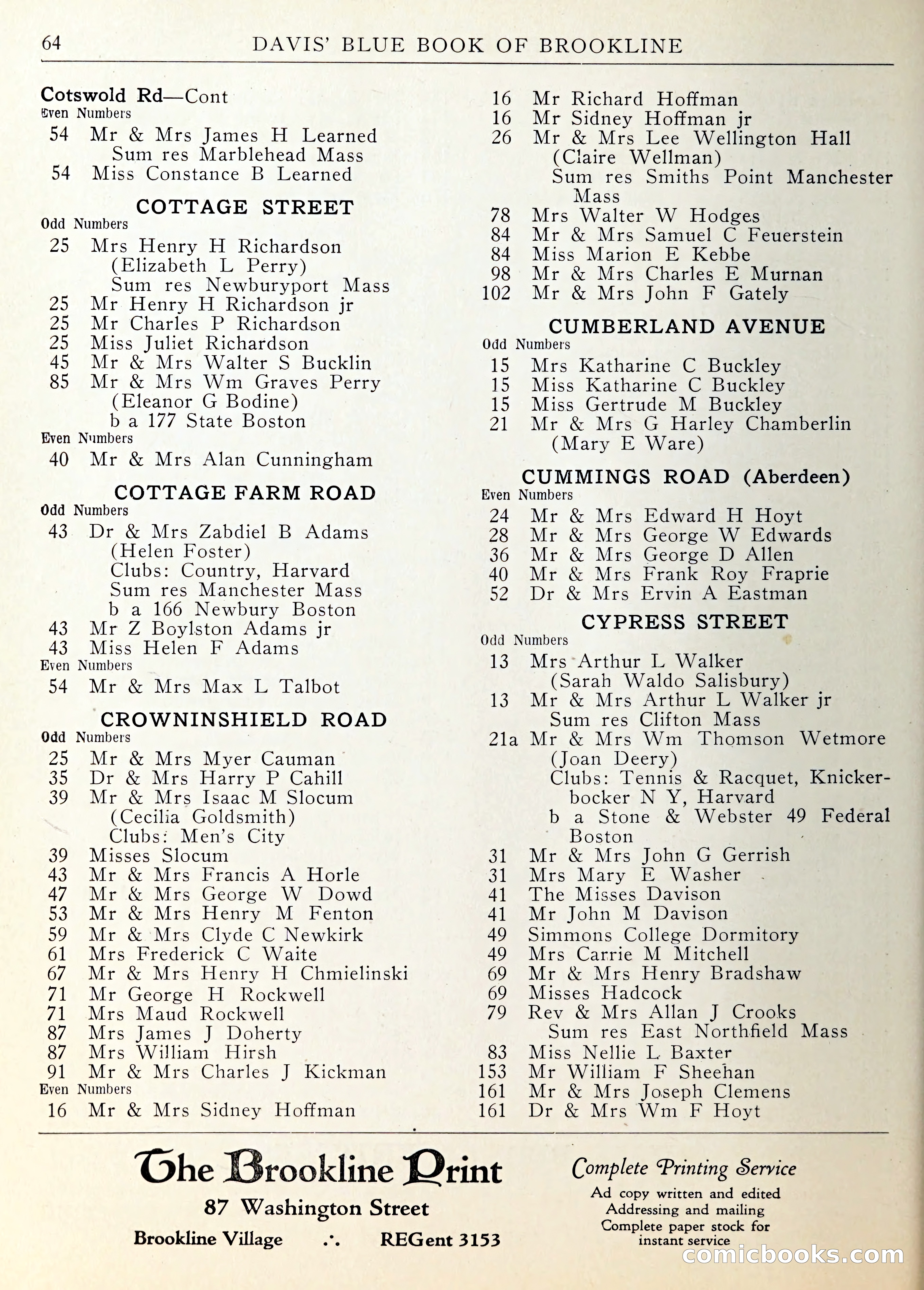 Davis' Blue Book of Brookline — page 65 of 253