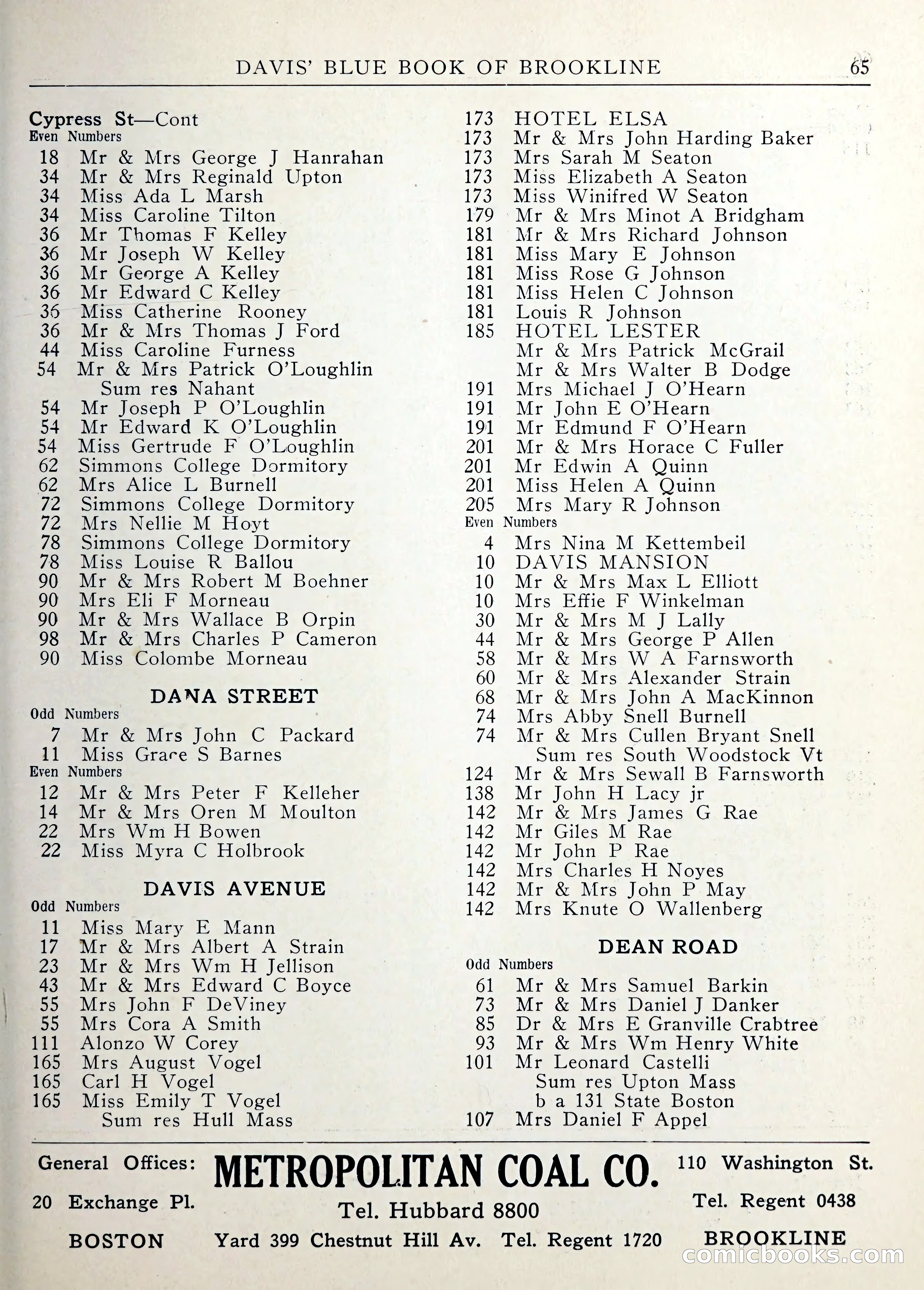 Davis' Blue Book of Brookline — page 66 of 253