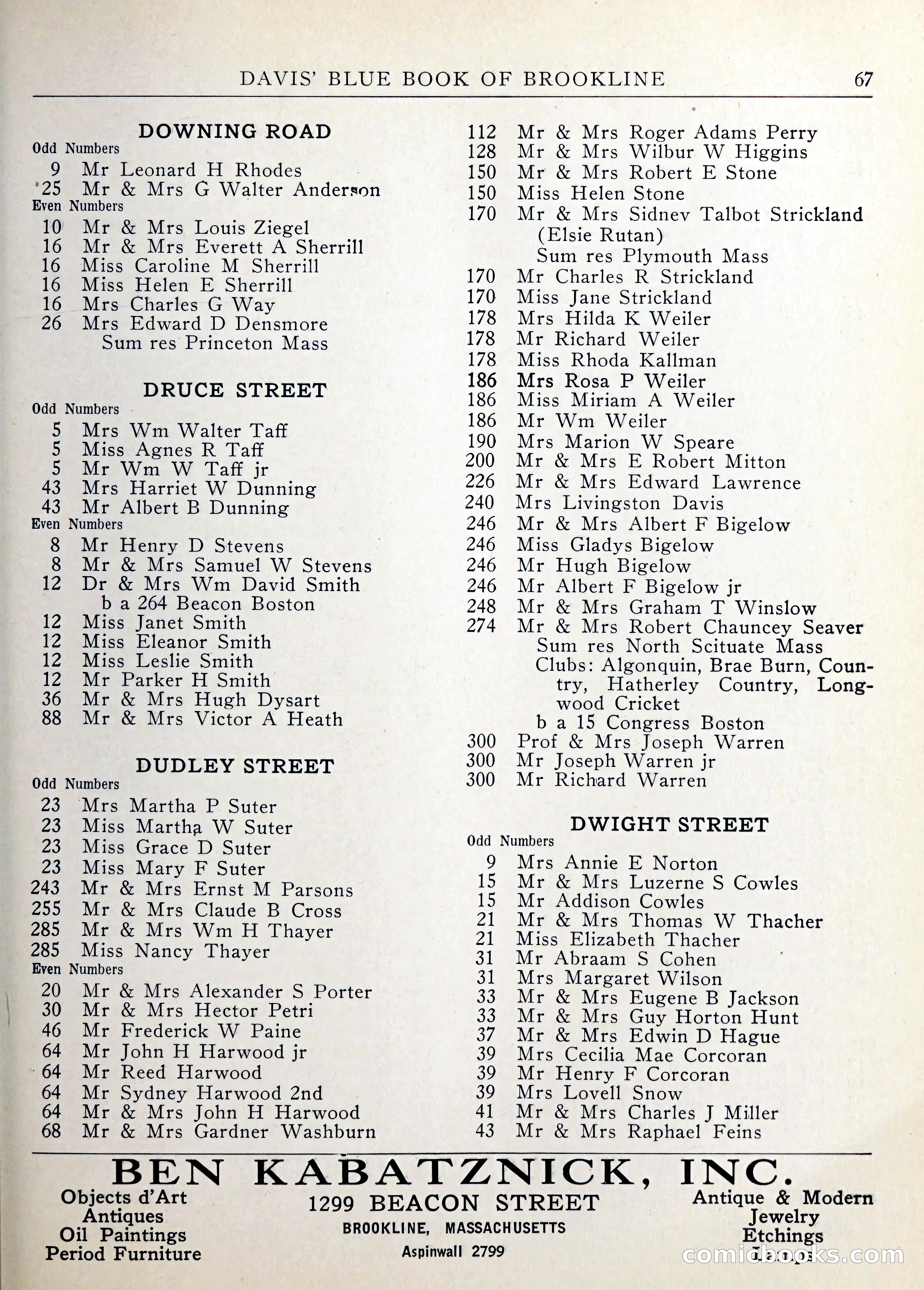 Davis' Blue Book of Brookline — page 68 of 253