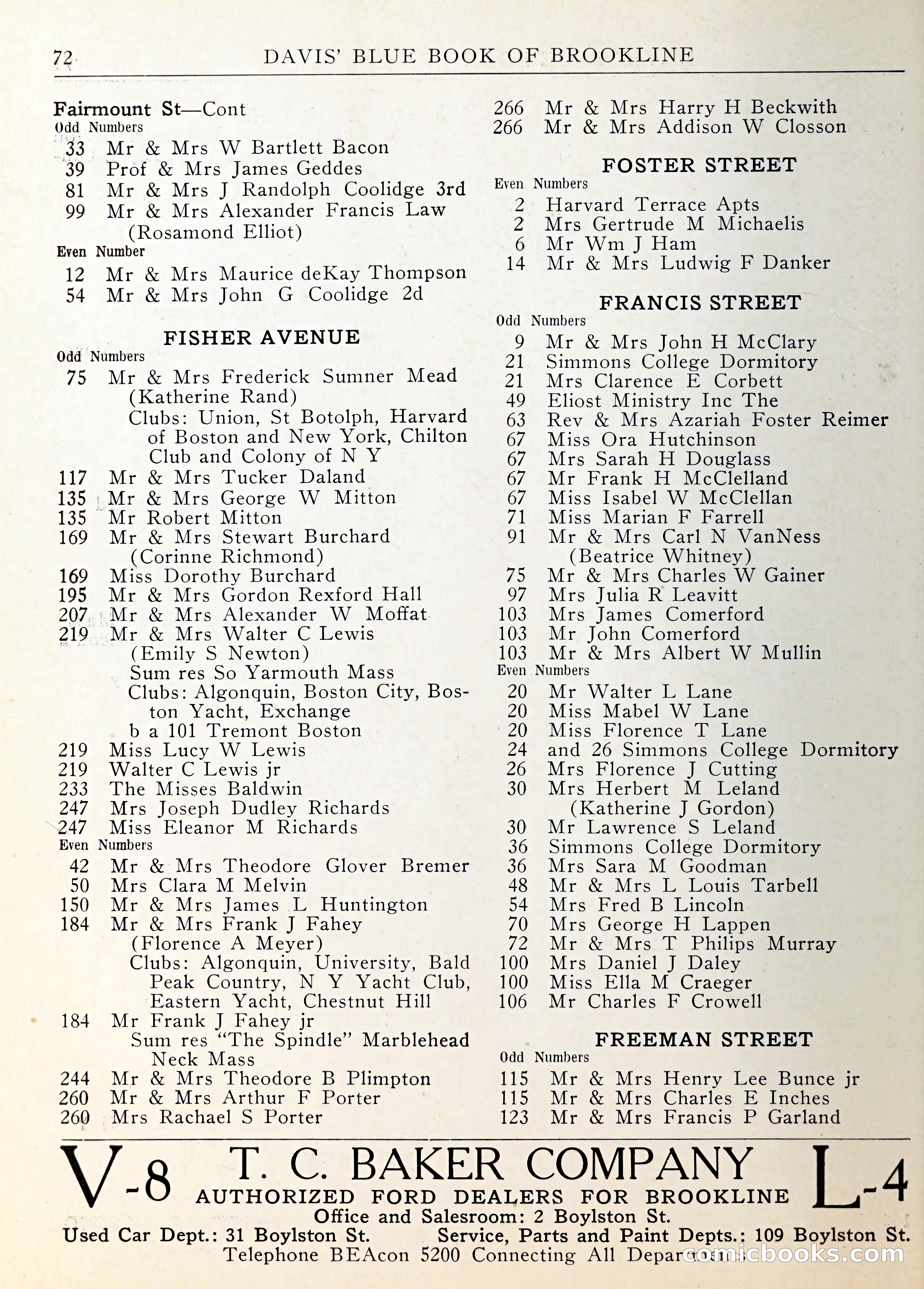 Davis' Blue Book of Brookline — page 73 of 253