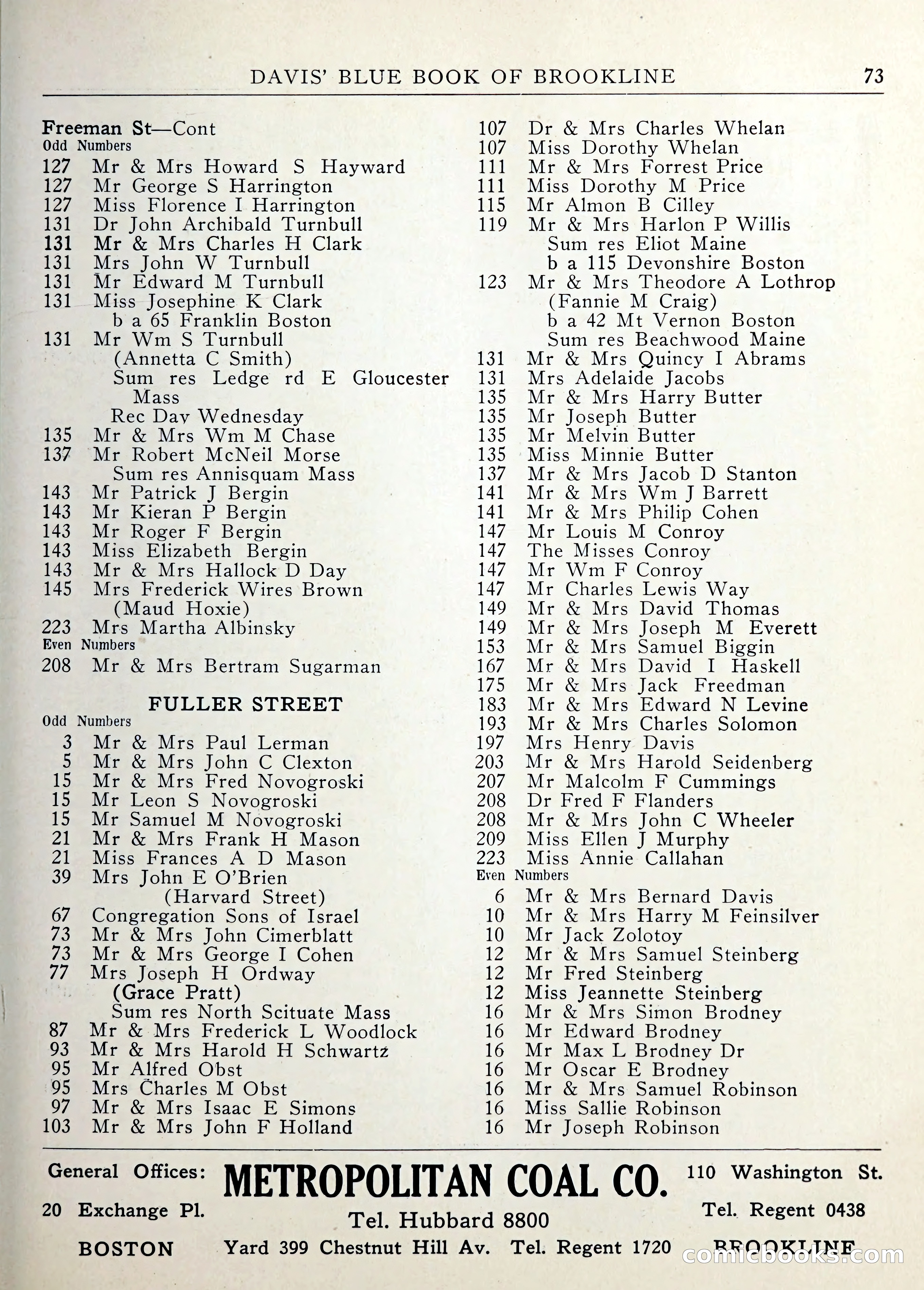 Davis' Blue Book of Brookline — page 74 of 253