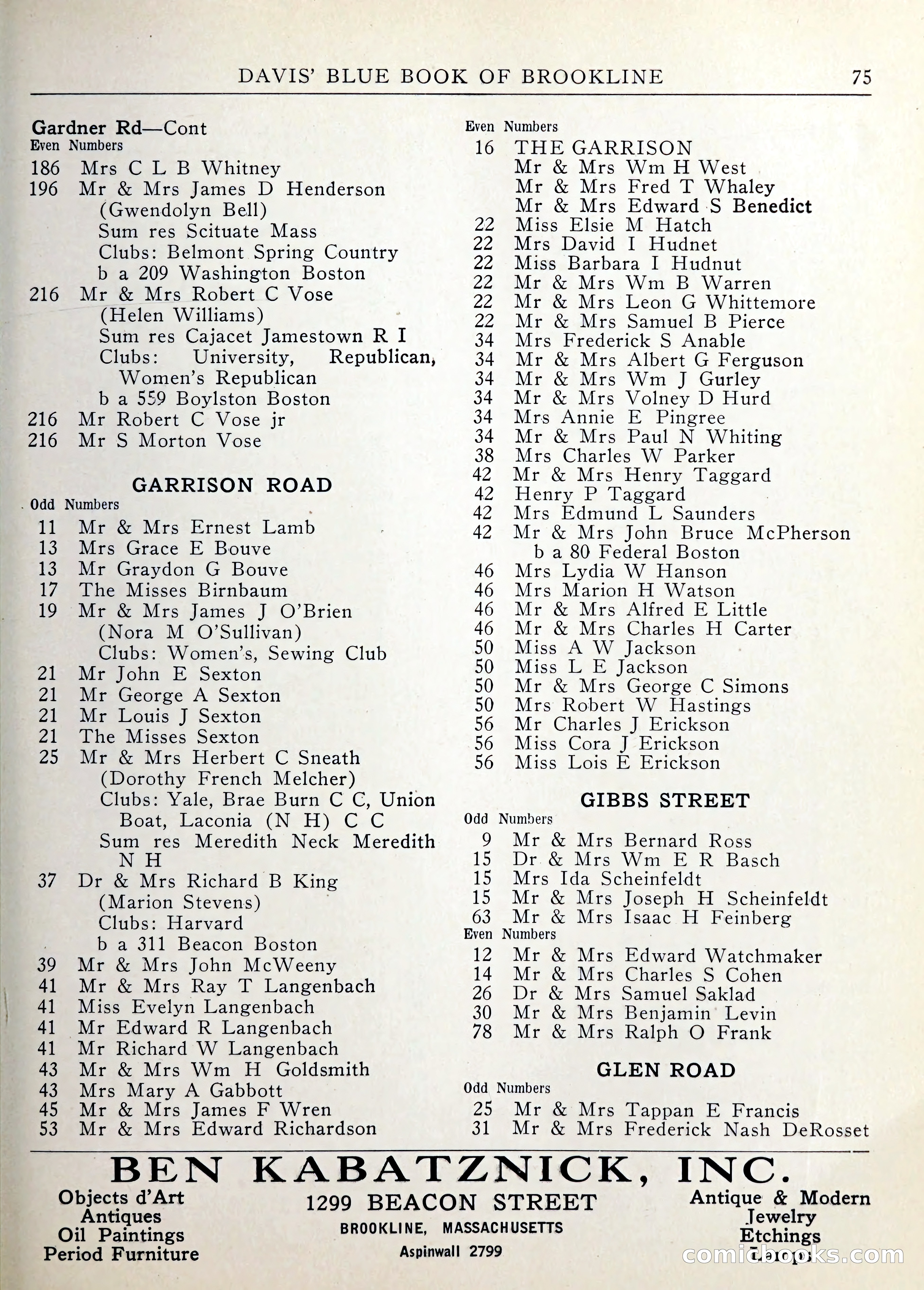 Davis' Blue Book of Brookline — page 76 of 253